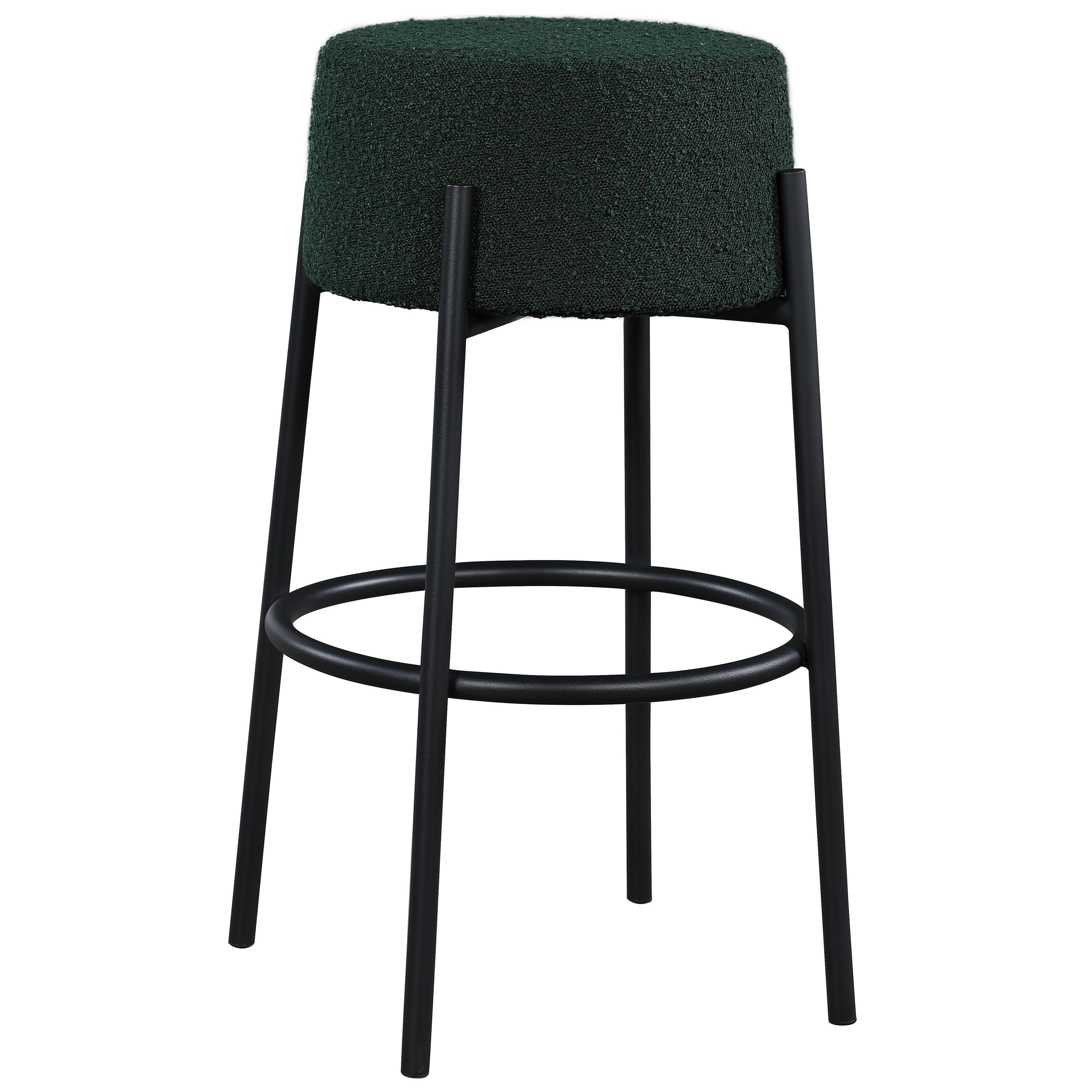 Meridian Avalon Green Boucle Fabric Bar Stool