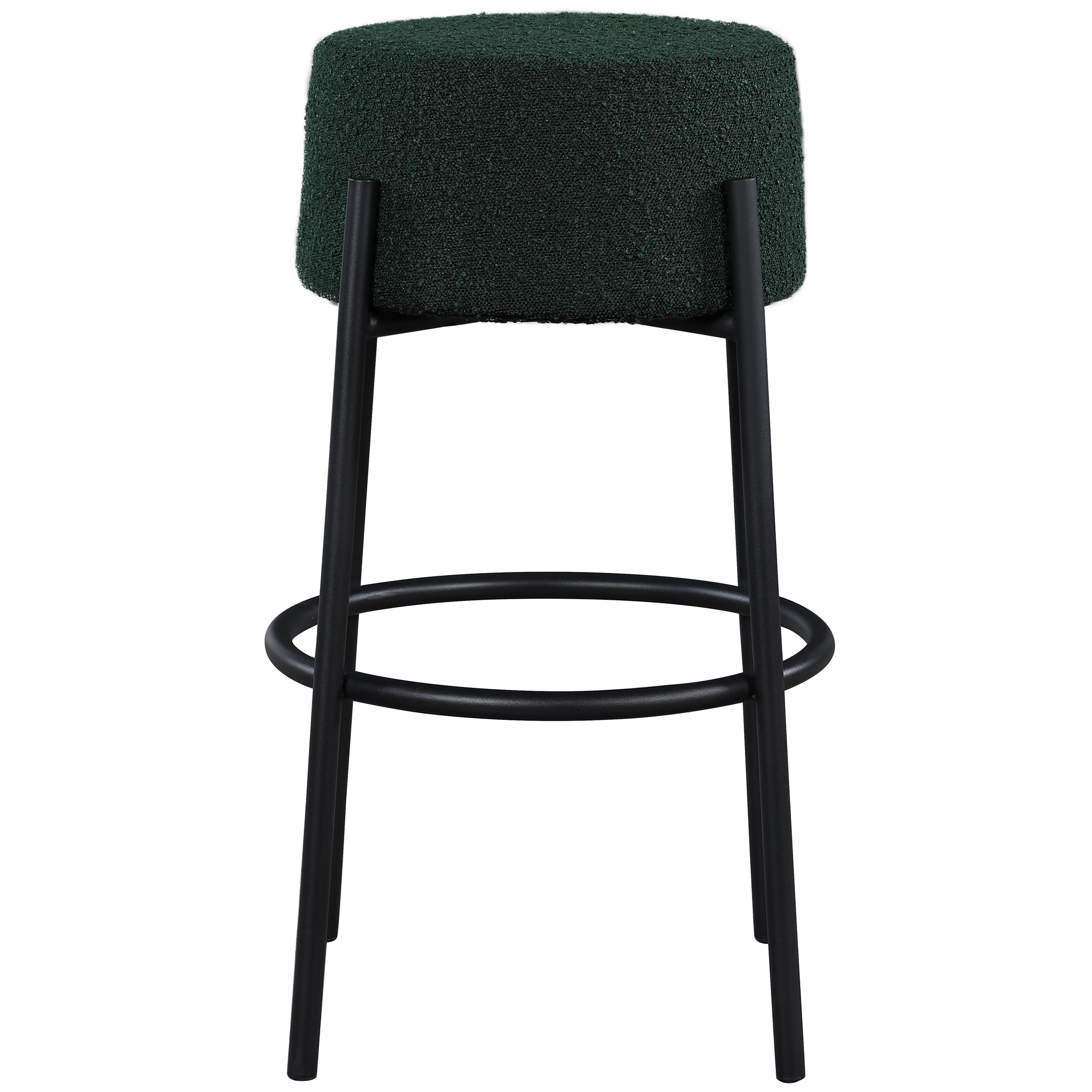 Meridian Avalon Green Boucle Fabric Bar Stool