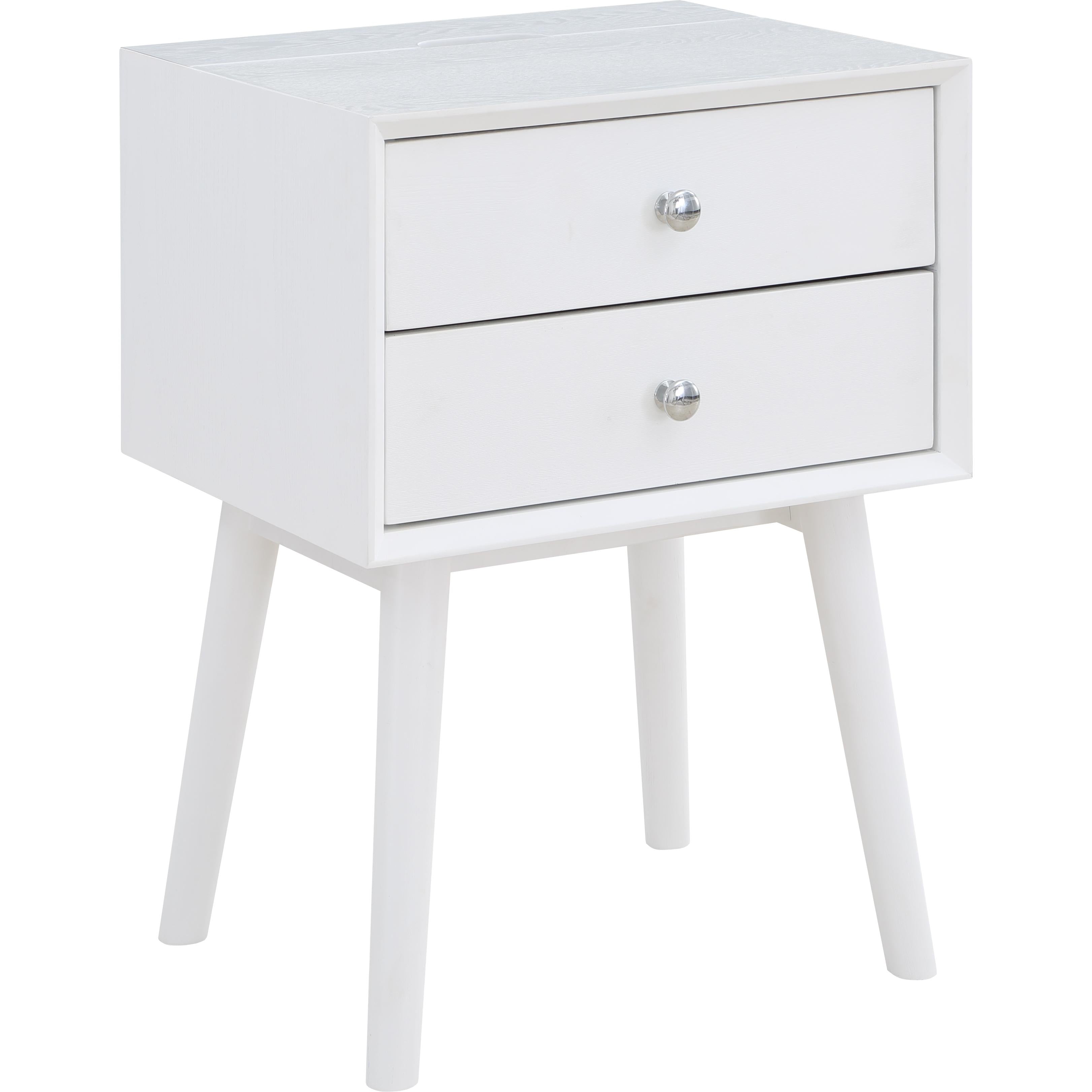 Meridian Teddy White Night Stand