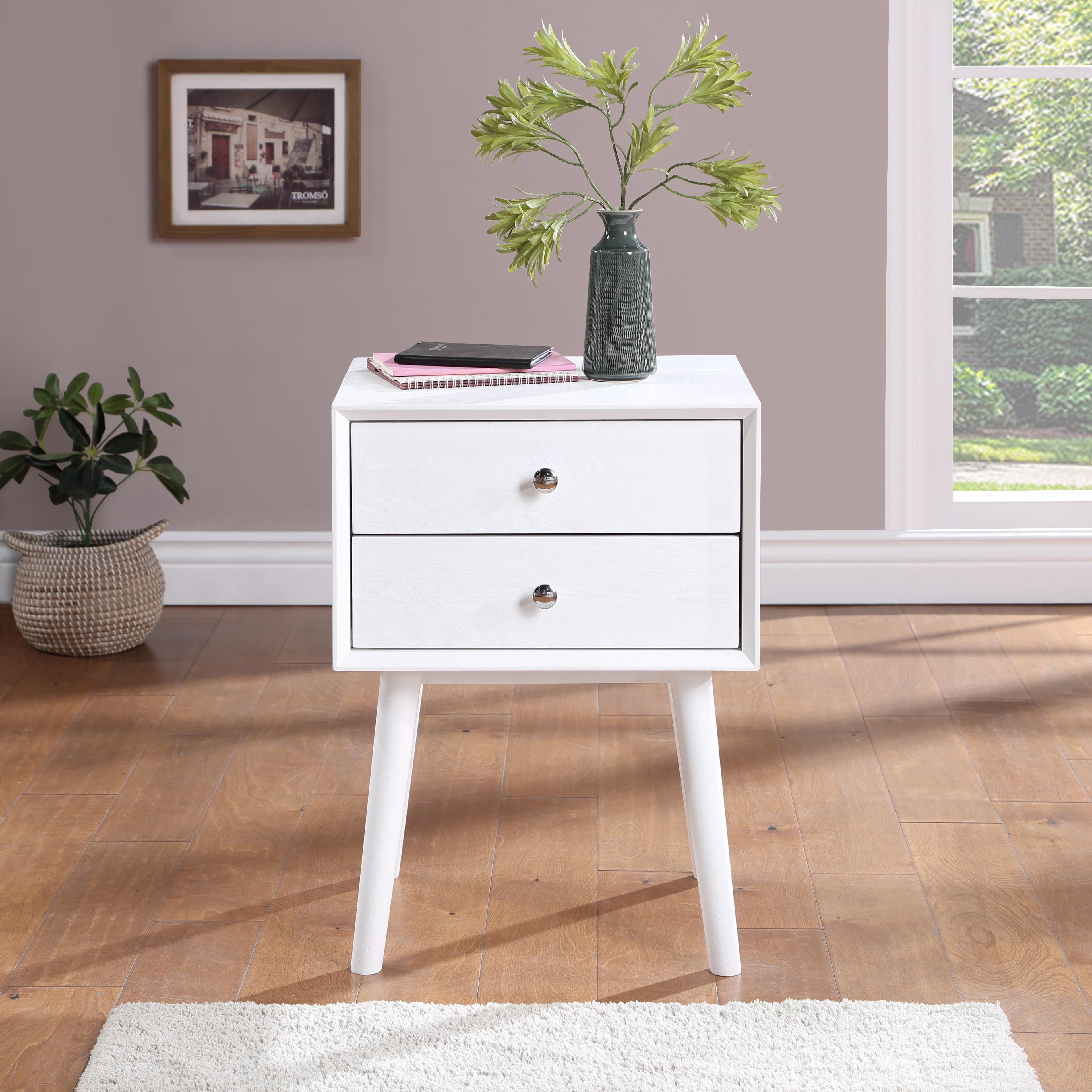 Meridian Teddy White Night Stand