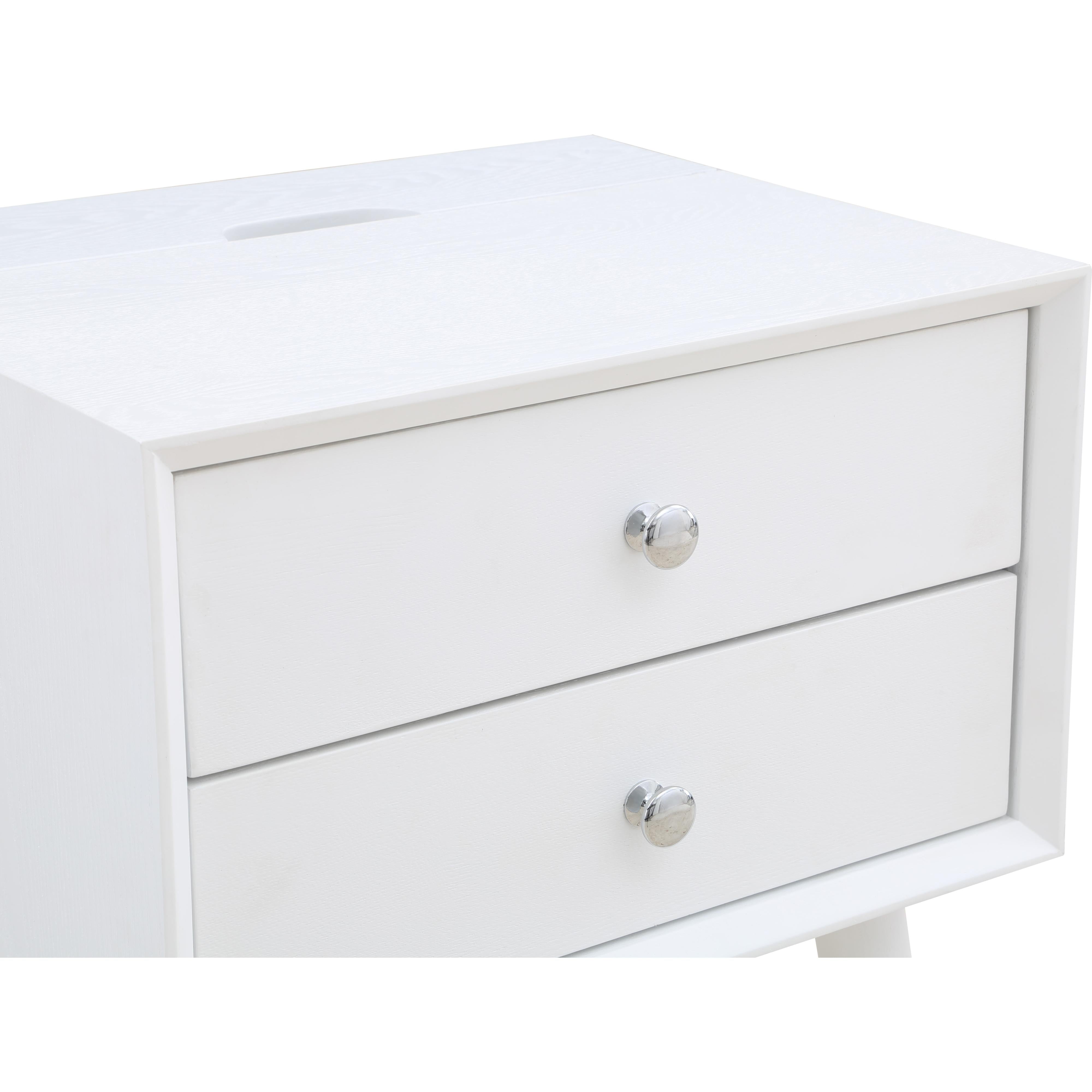 Meridian Teddy White Night Stand