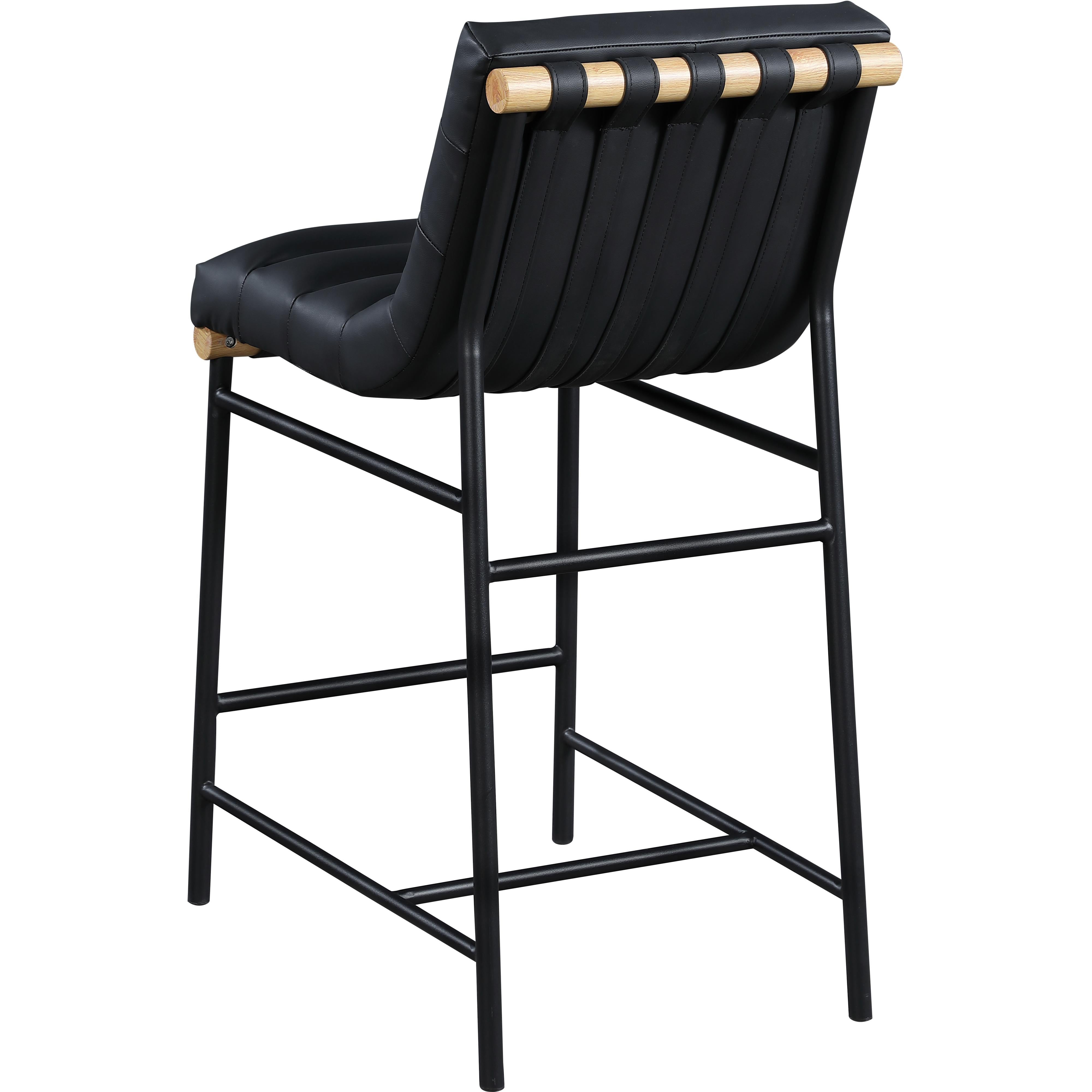 Meridian Burke Black Vegan Leather Counter Stool