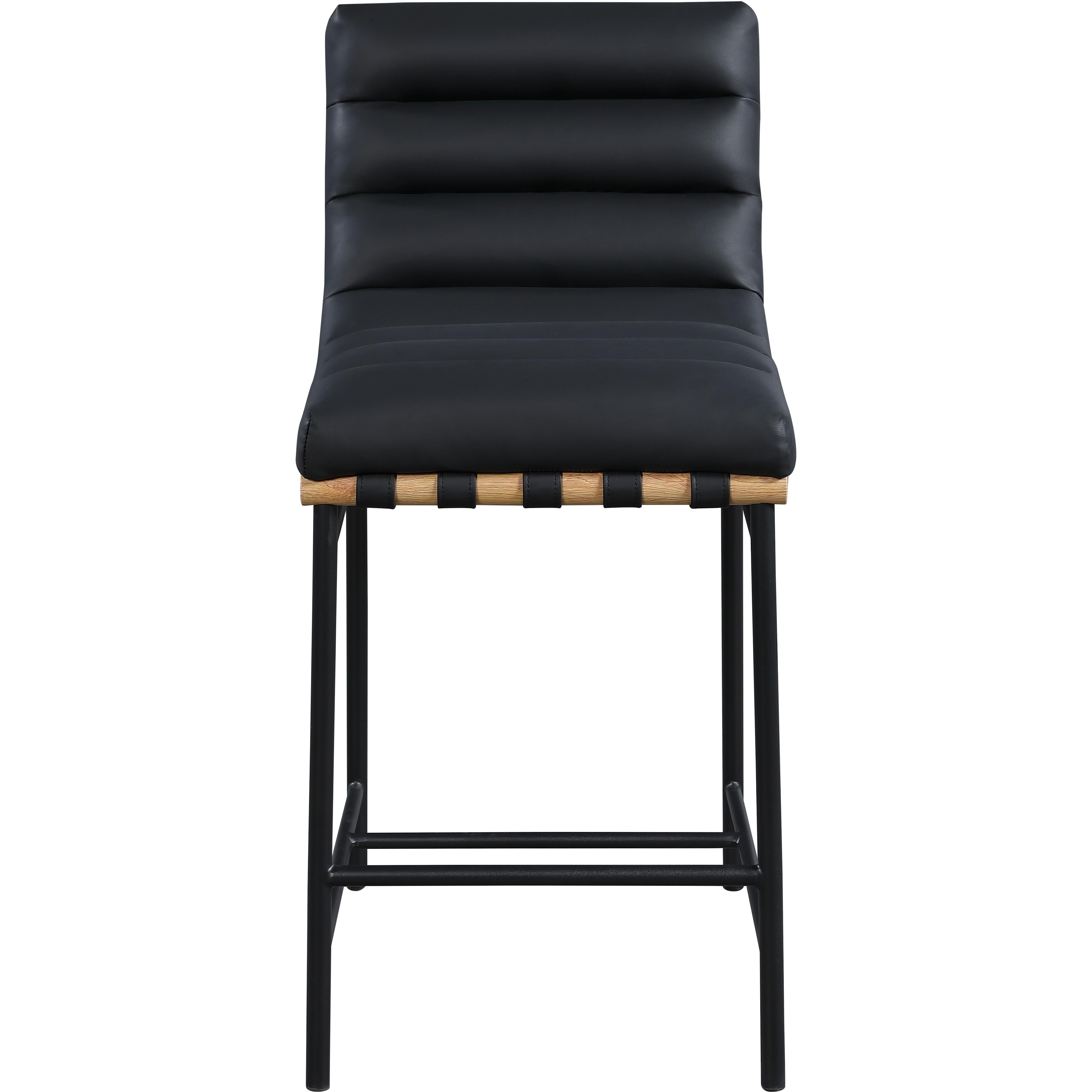 Meridian Burke Black Vegan Leather Counter Stool