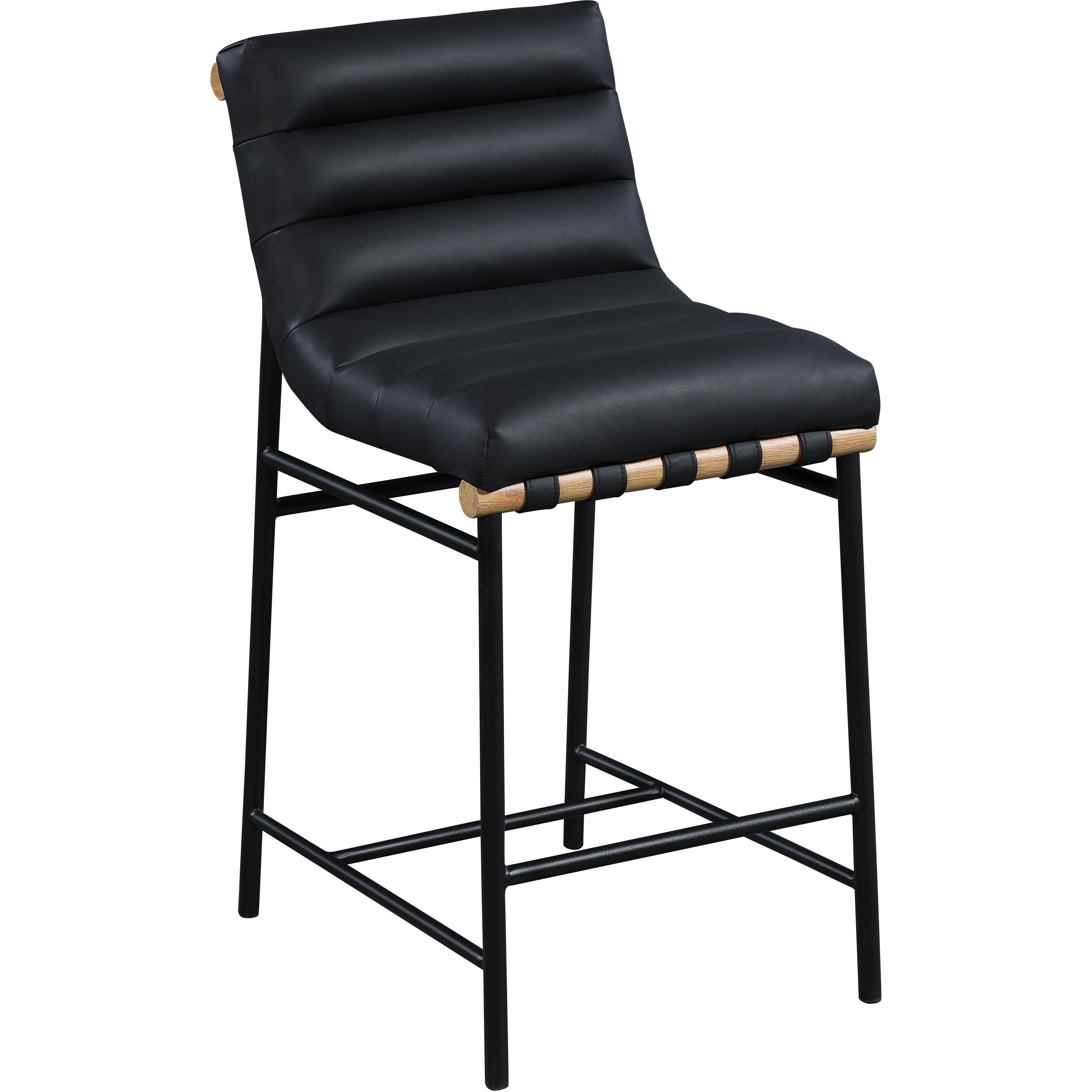 Meridian Burke Black Vegan Leather Counter Stool