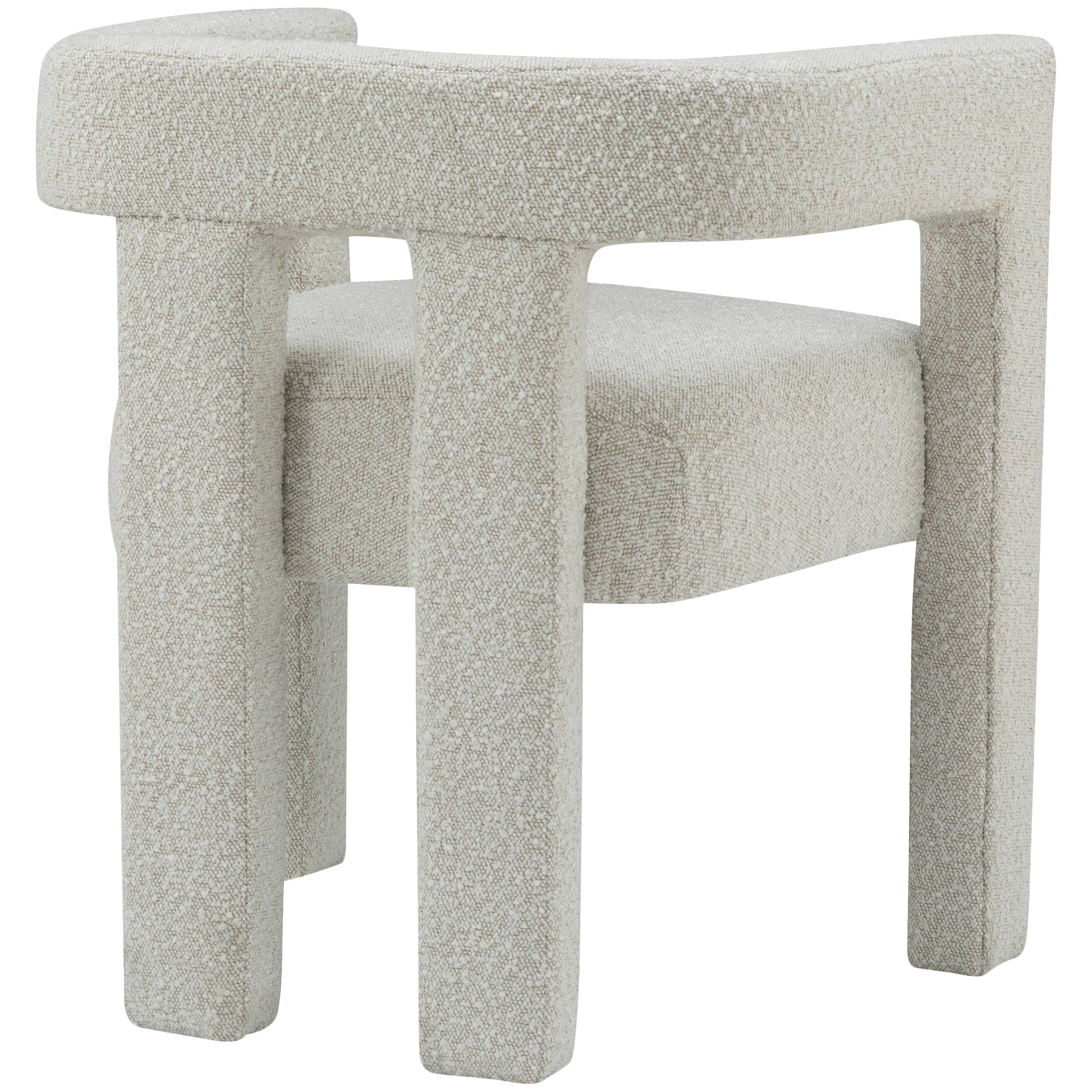 Meridian Athena Cream Boucle Fabric Accent/Dining Chair