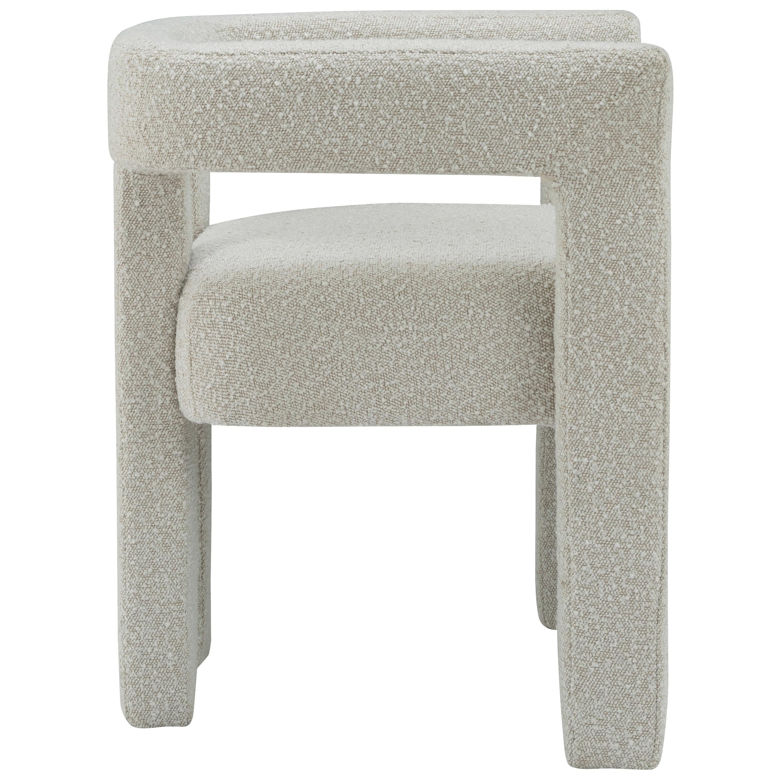 Meridian Athena Cream Boucle Fabric Accent/Dining Chair