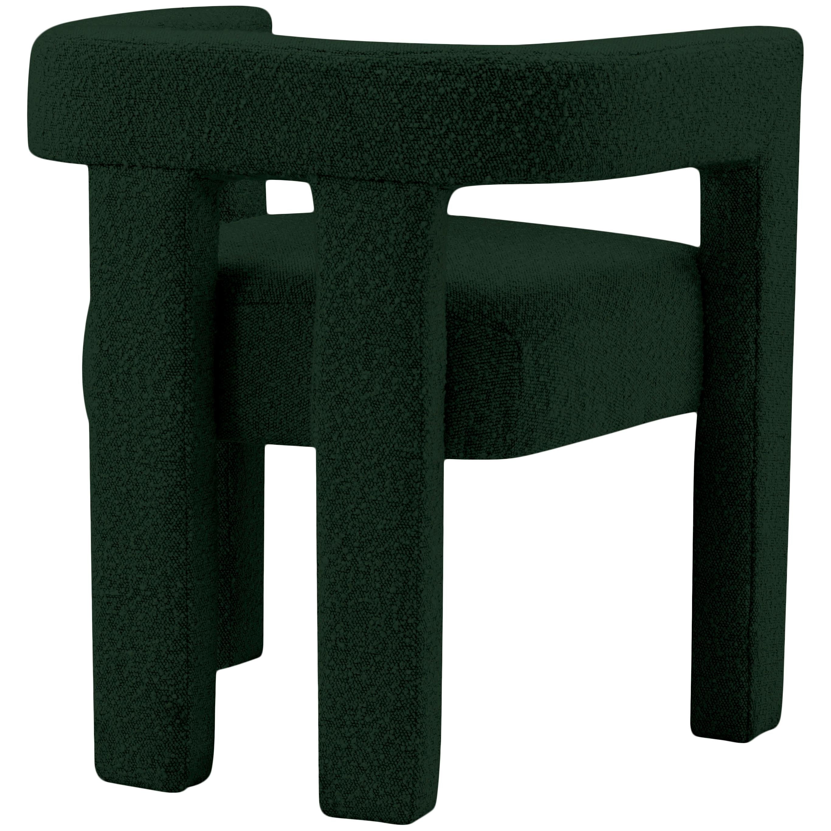 Meridian Athena Green Boucle Fabric Accent/Dining Chair