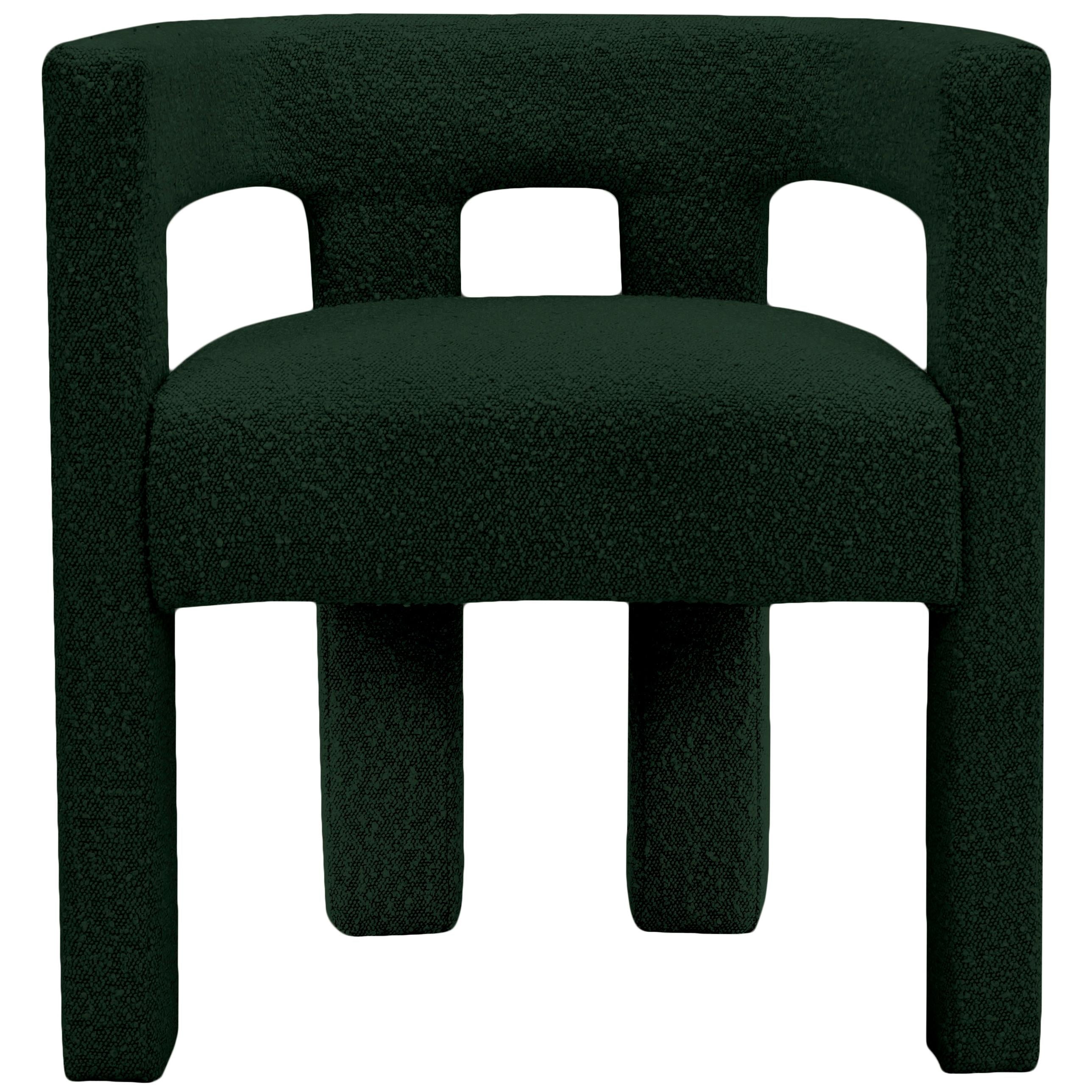 Meridian Athena Green Boucle Fabric Accent/Dining Chair