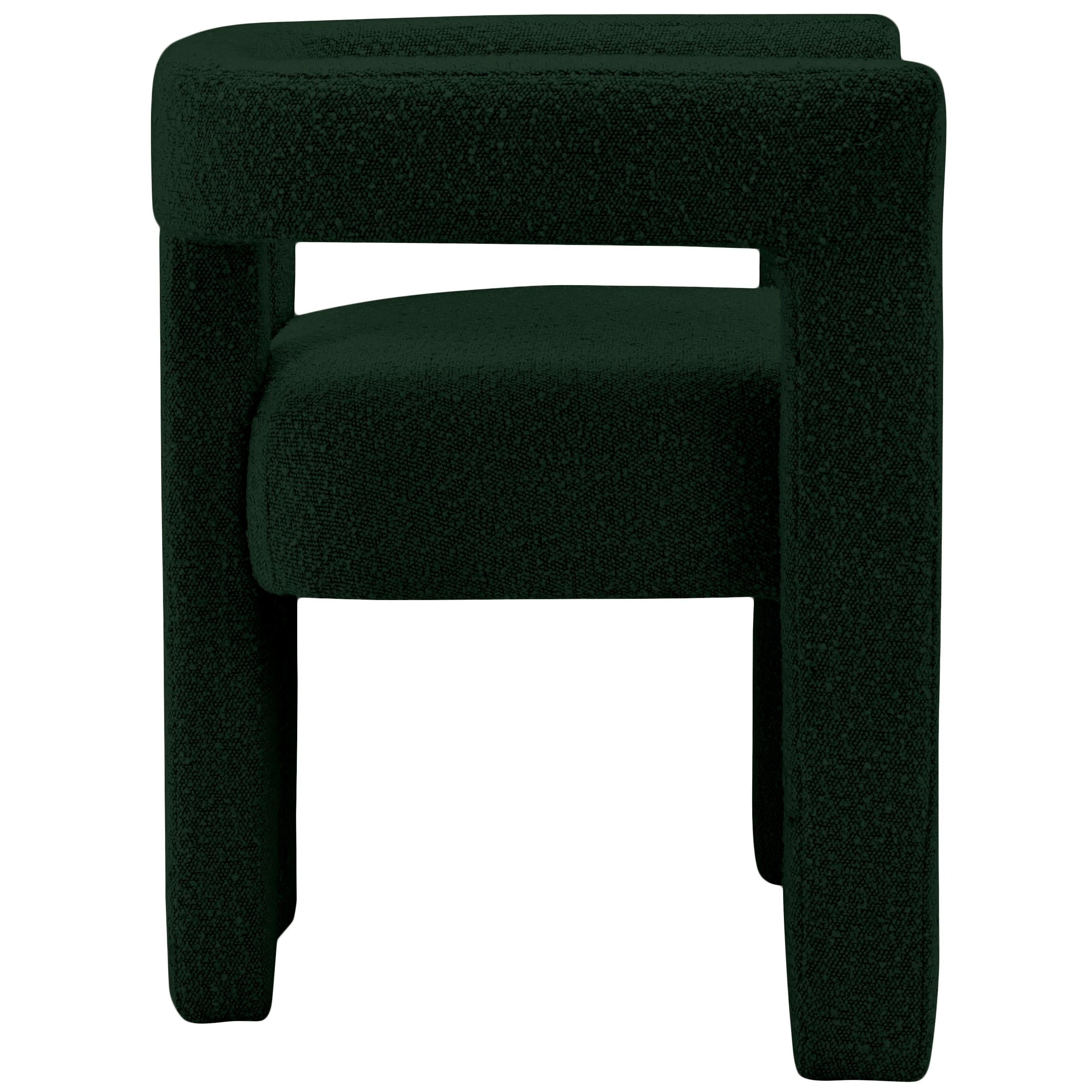 Meridian Athena Green Boucle Fabric Accent/Dining Chair