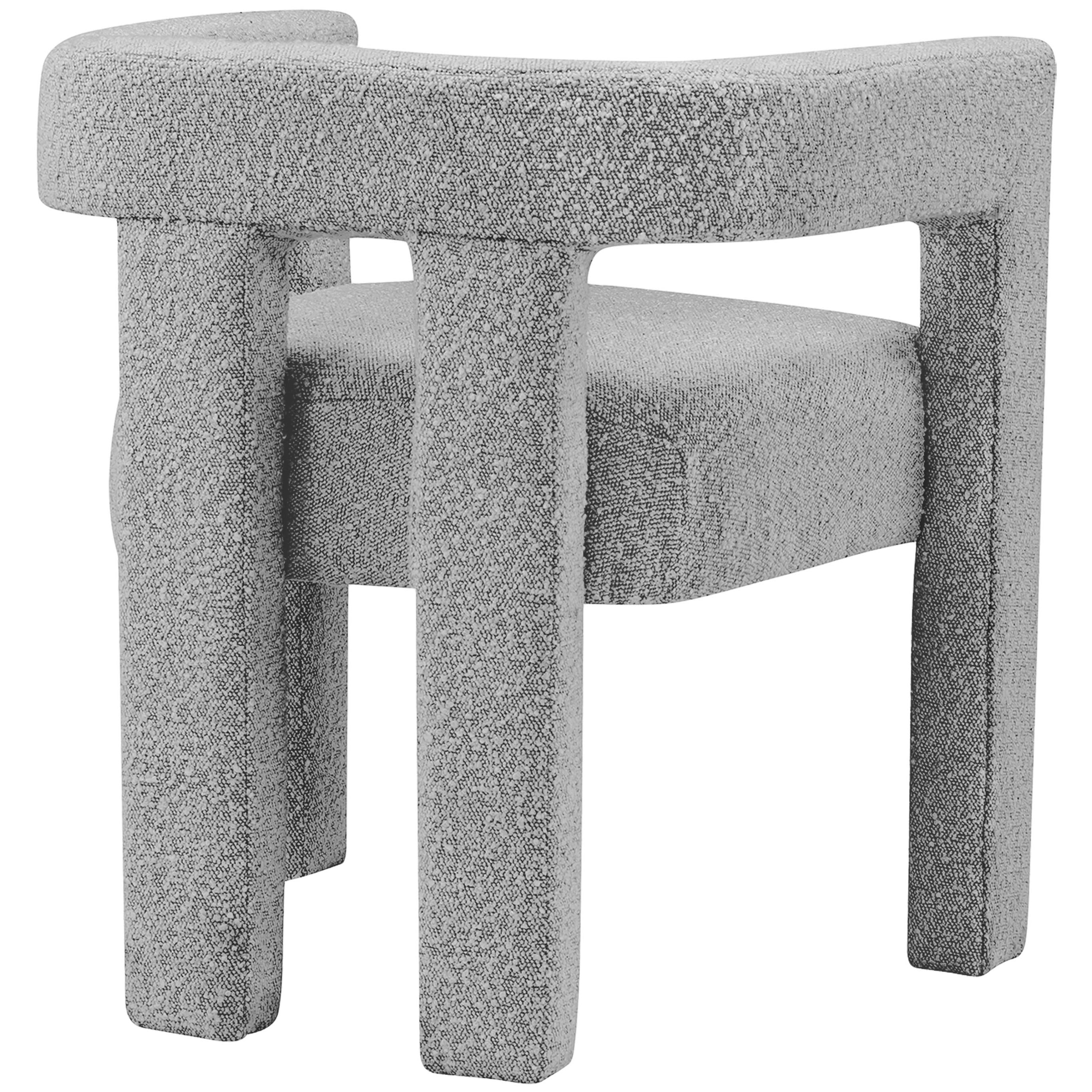 Meridian Athena Grey Boucle Fabric Accent/Dining Chair