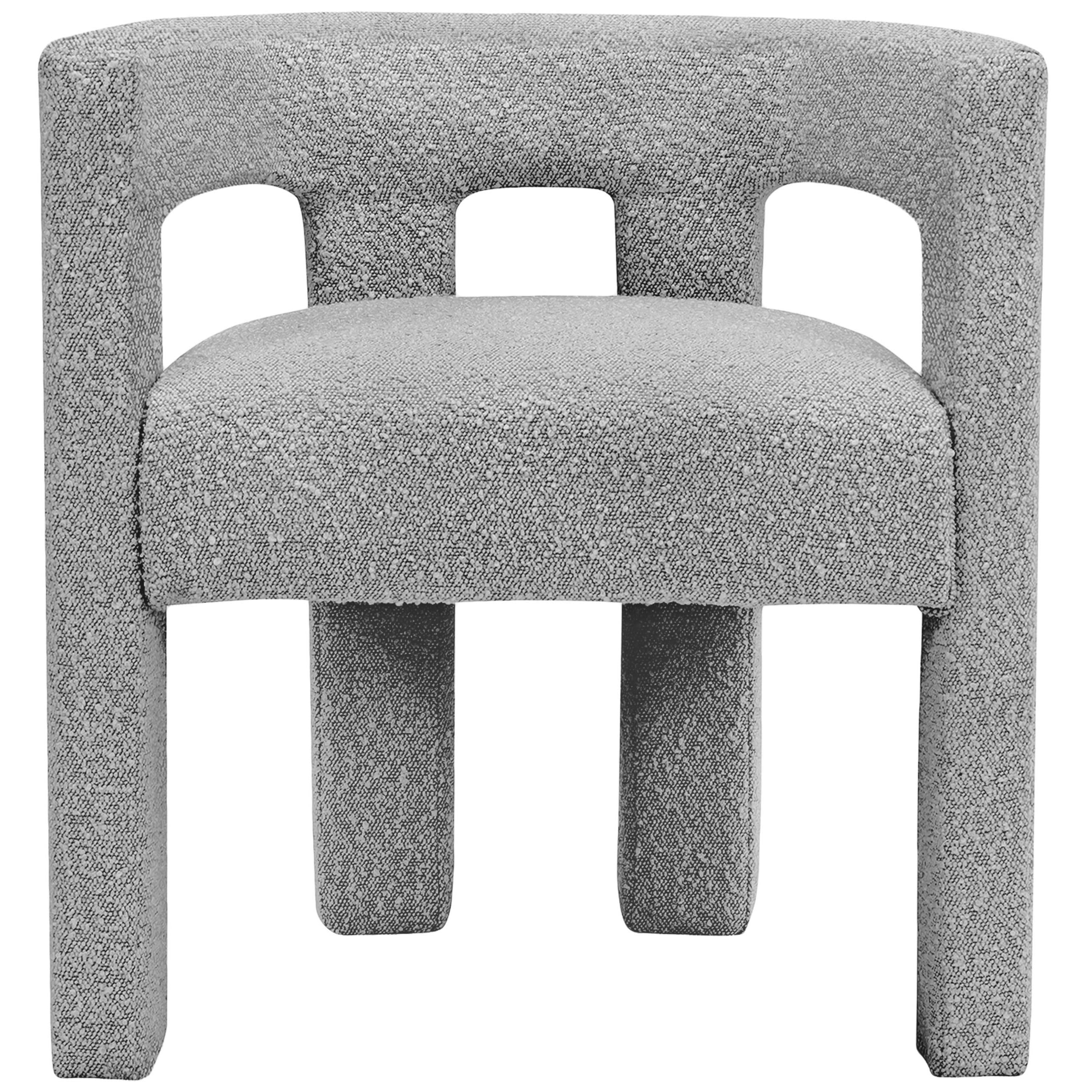 Meridian Athena Grey Boucle Fabric Accent/Dining Chair