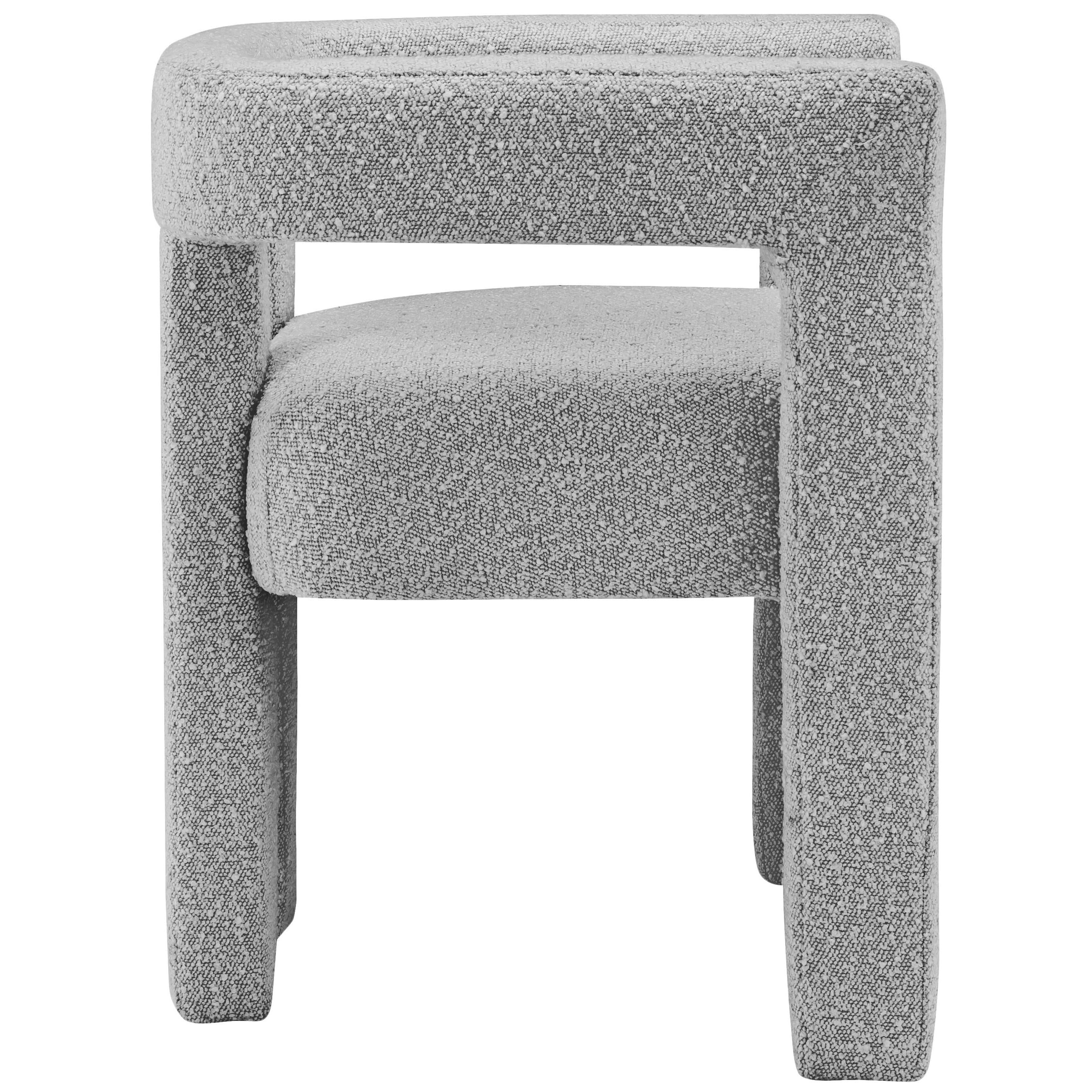 Meridian Athena Grey Boucle Fabric Accent/Dining Chair