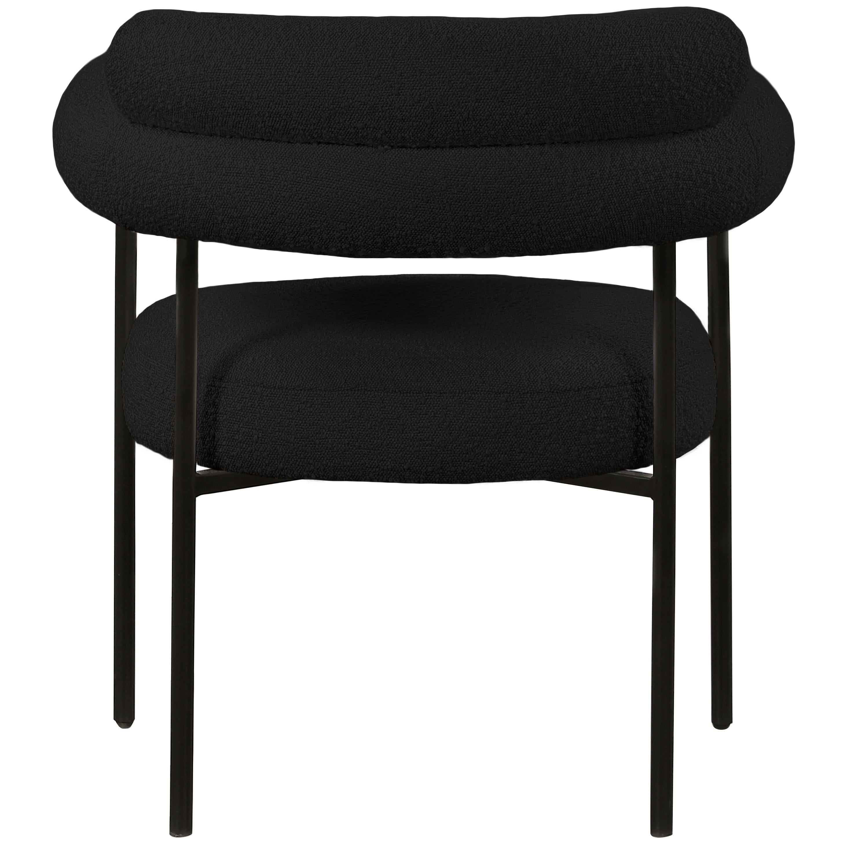 Meridian Blake Black Boucle Fabric Dining Chair