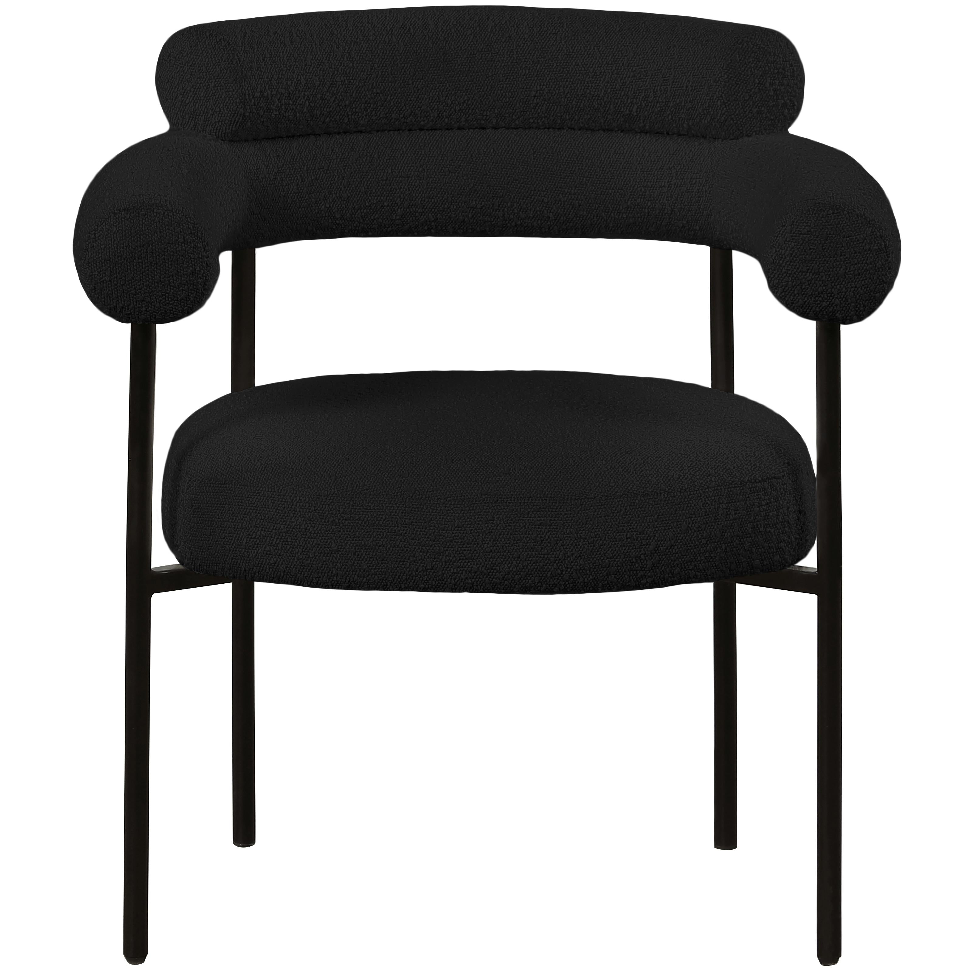 Meridian Blake Black Boucle Fabric Dining Chair