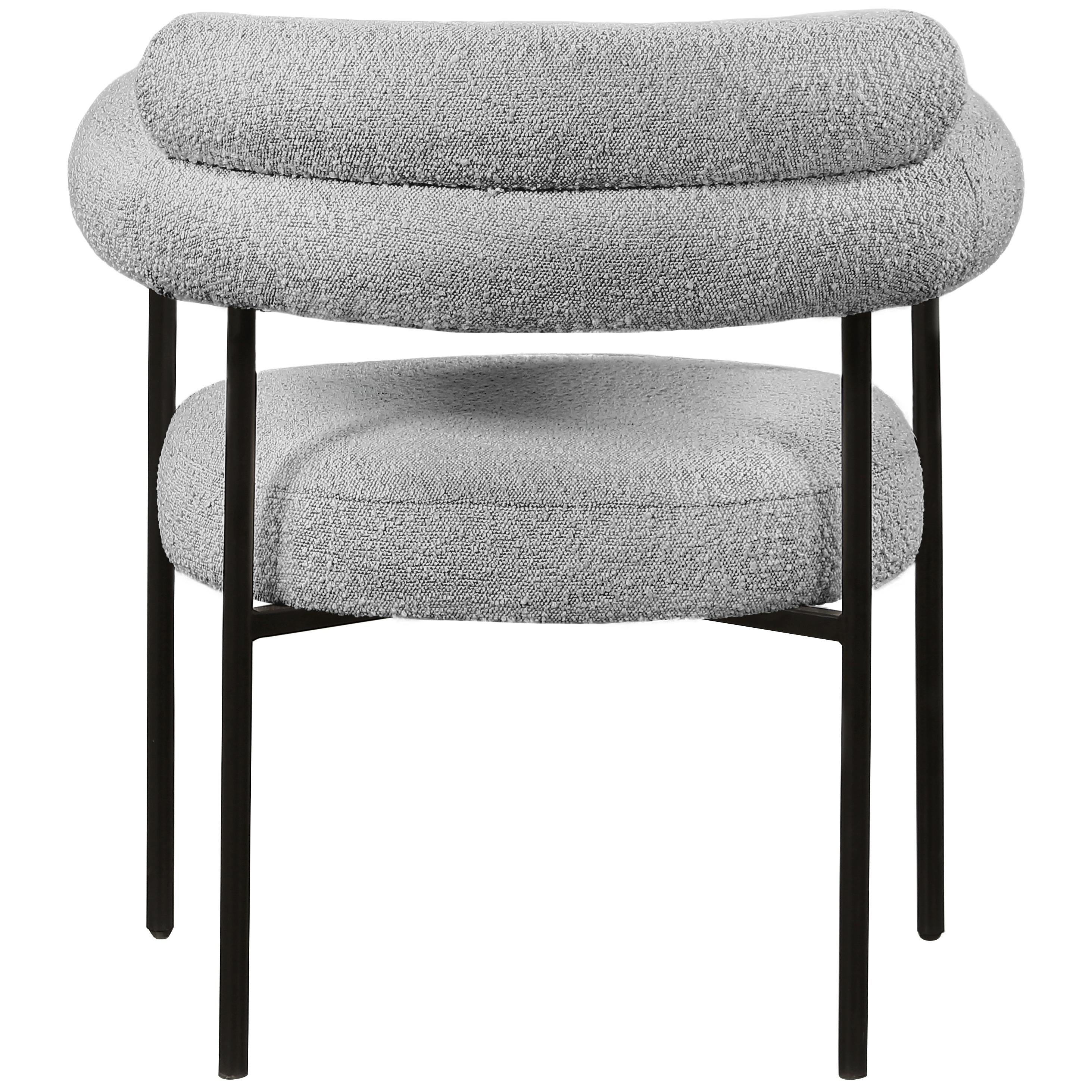 Meridian Blake Grey Boucle Fabric Dining Chair