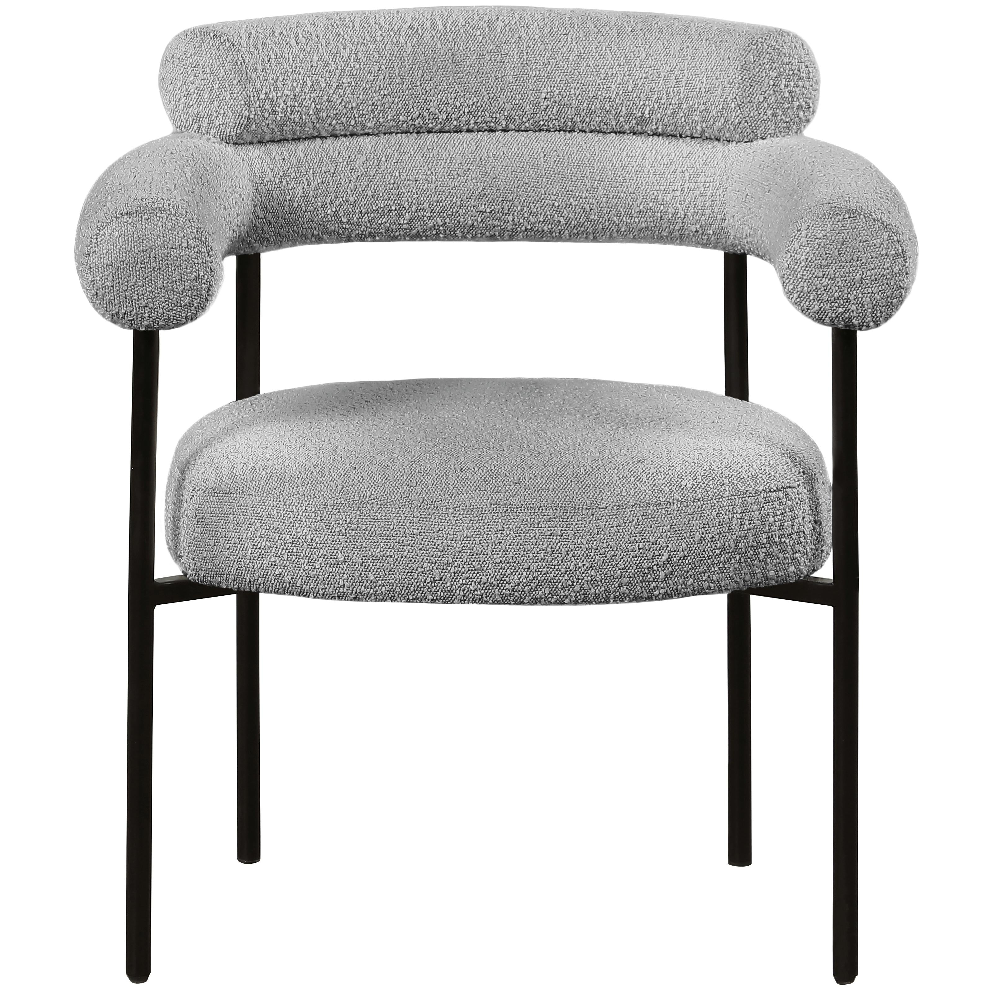 Meridian Blake Grey Boucle Fabric Dining Chair