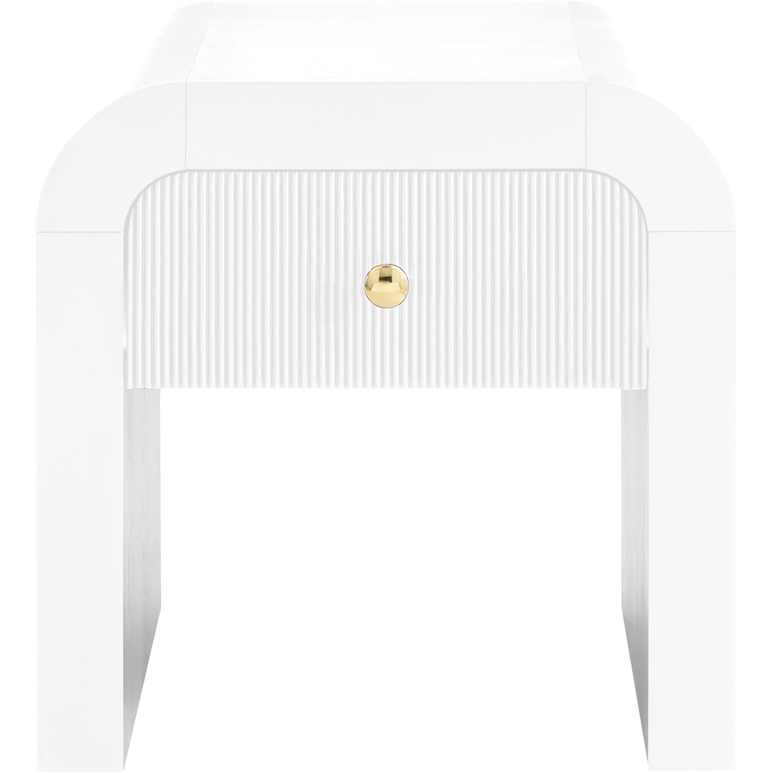 Meridian Artisto White End Table