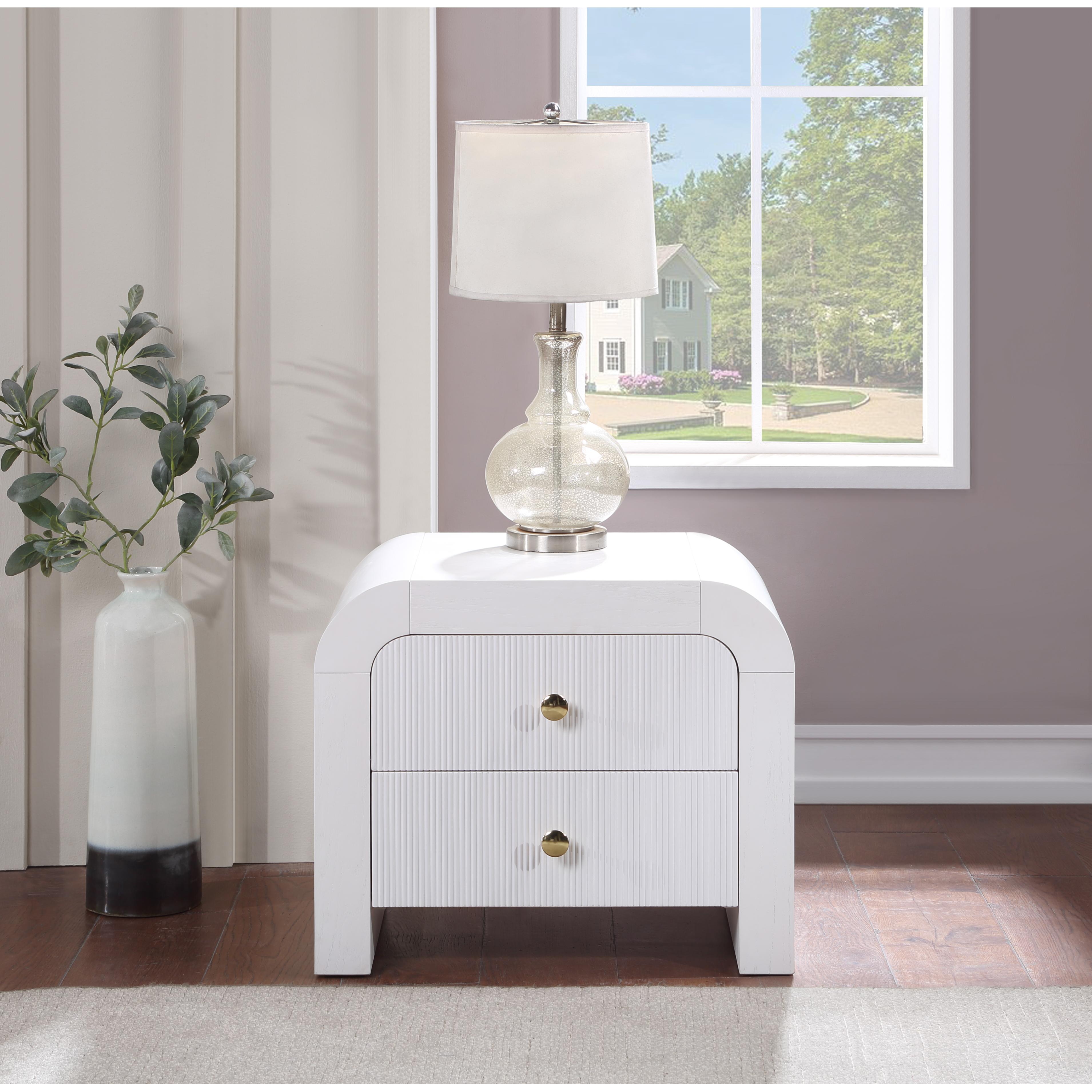 Meridian Artisto White Night Stand