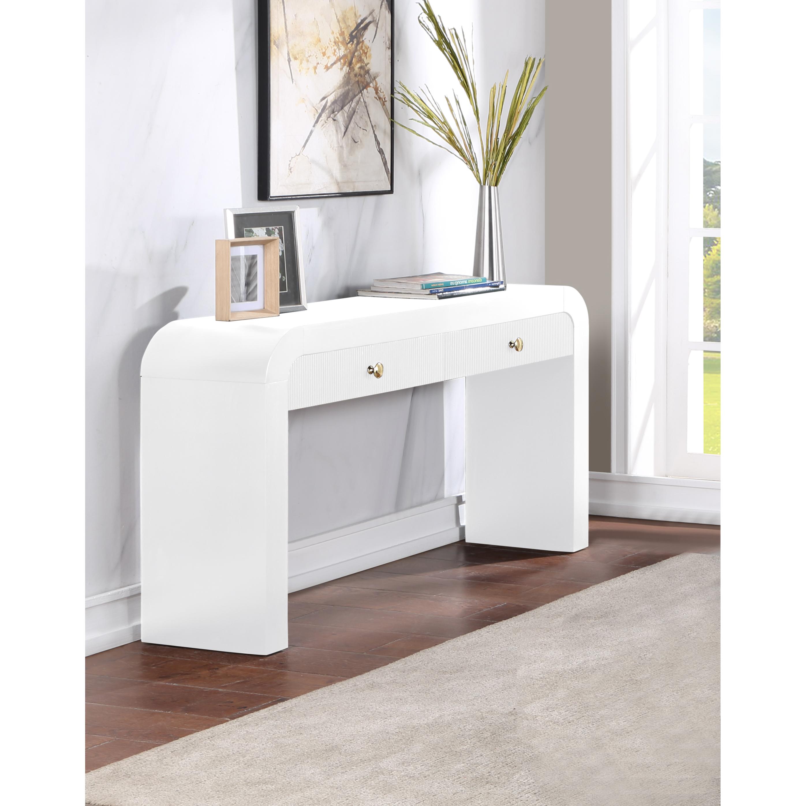 Meridian Artisto White Console Table