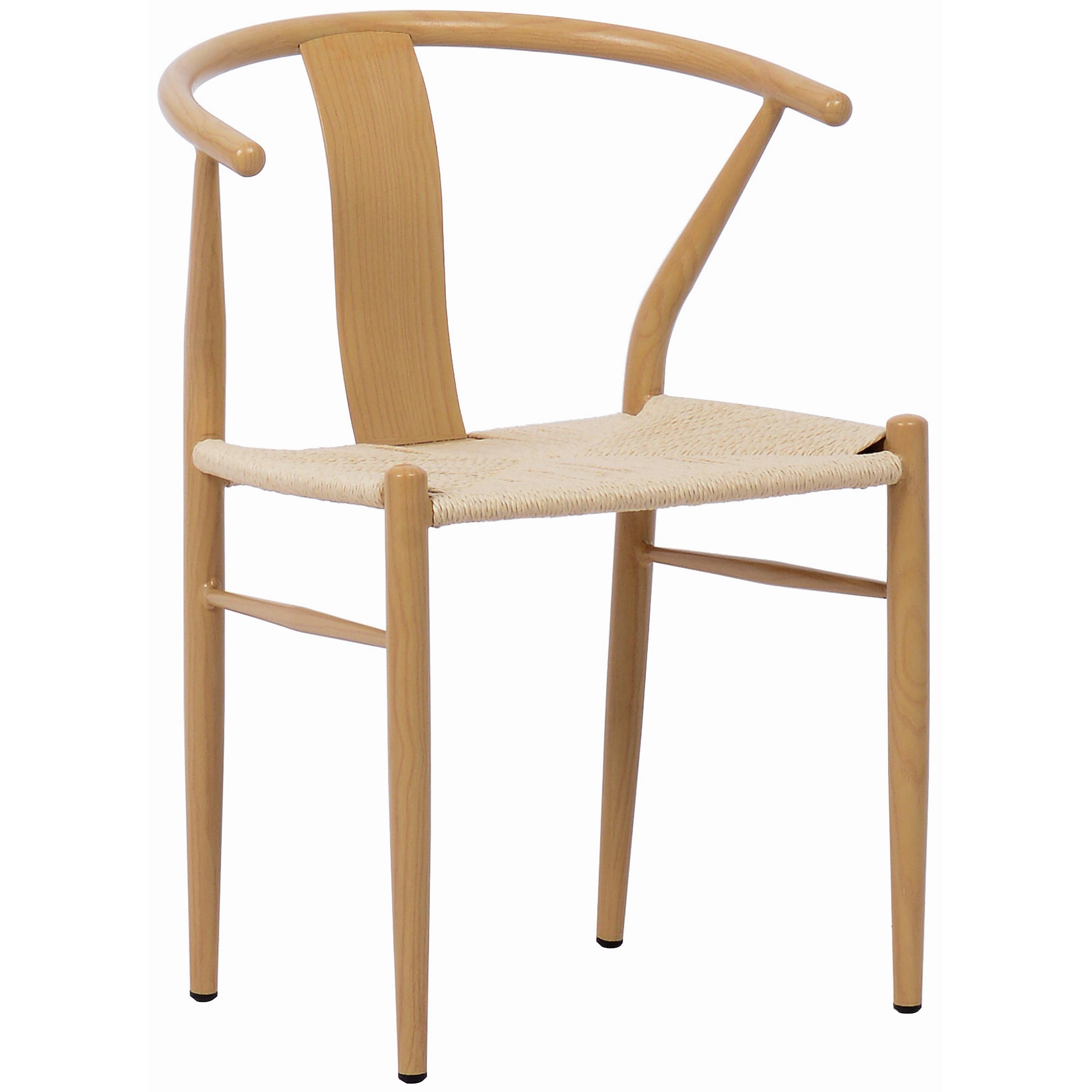 Meridian Beck Beige Hand Woven Rope Dining Chair