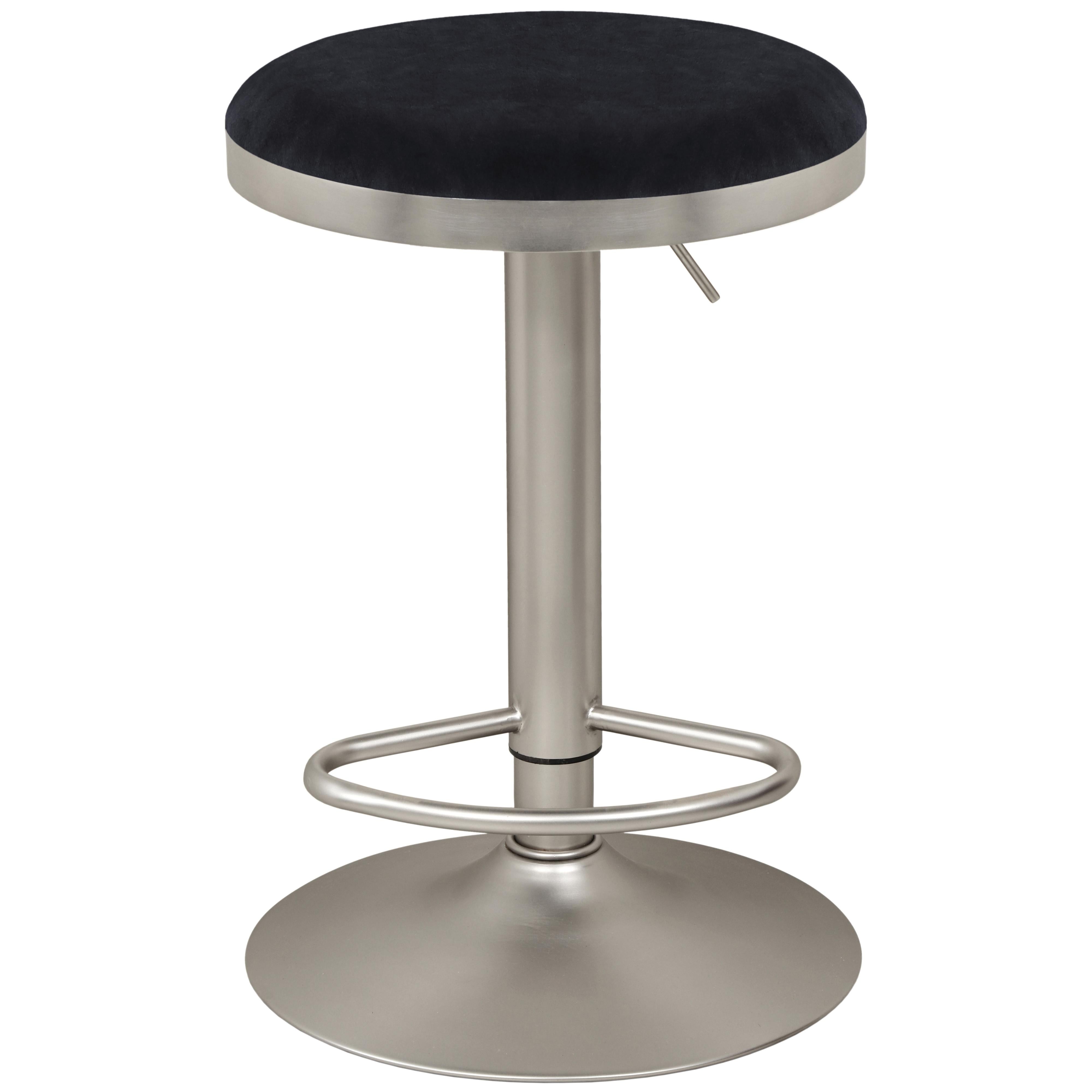 Meridian Brody Black Velvet Adjustable Stool