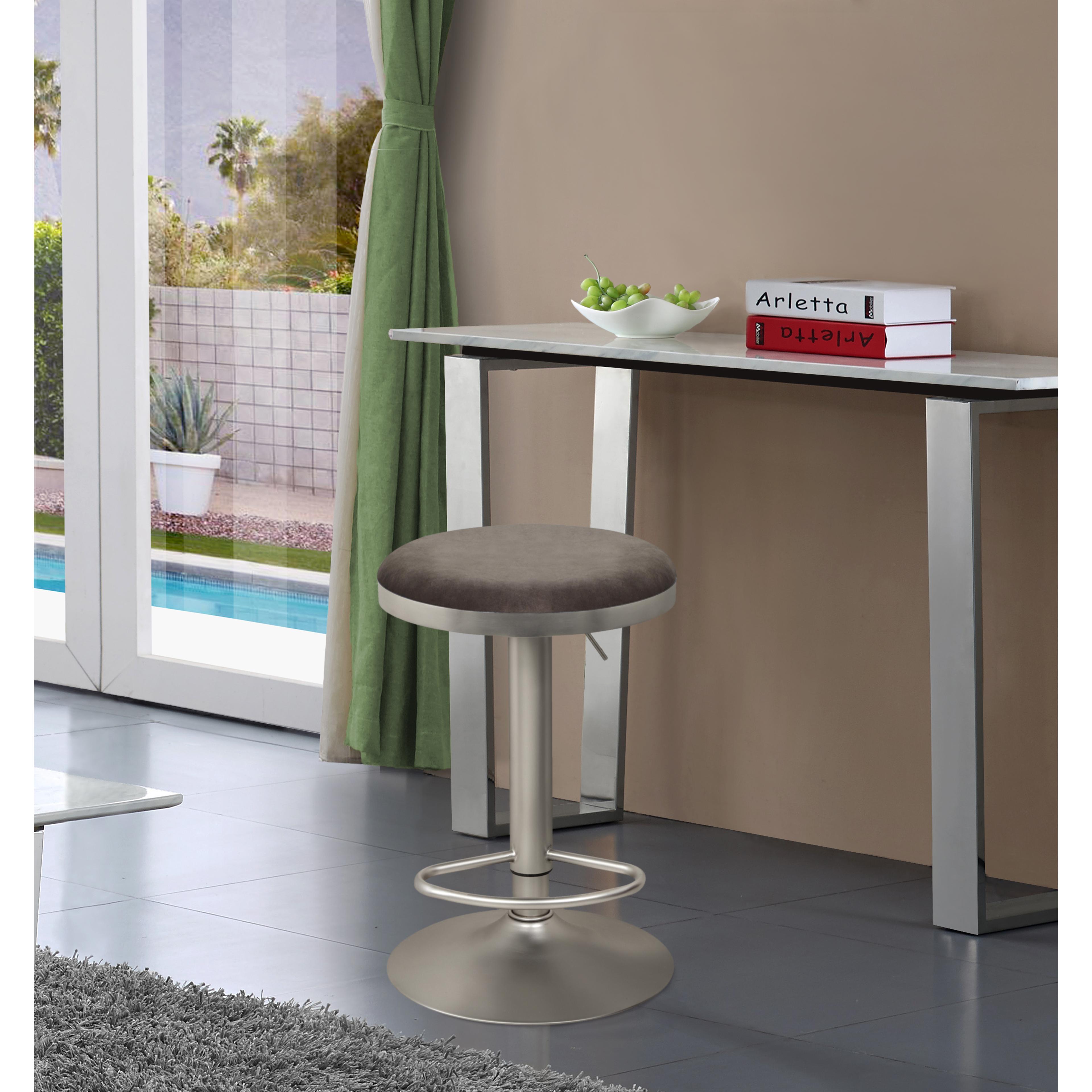 Meridian Brody Grey Velvet Adjustable Stool