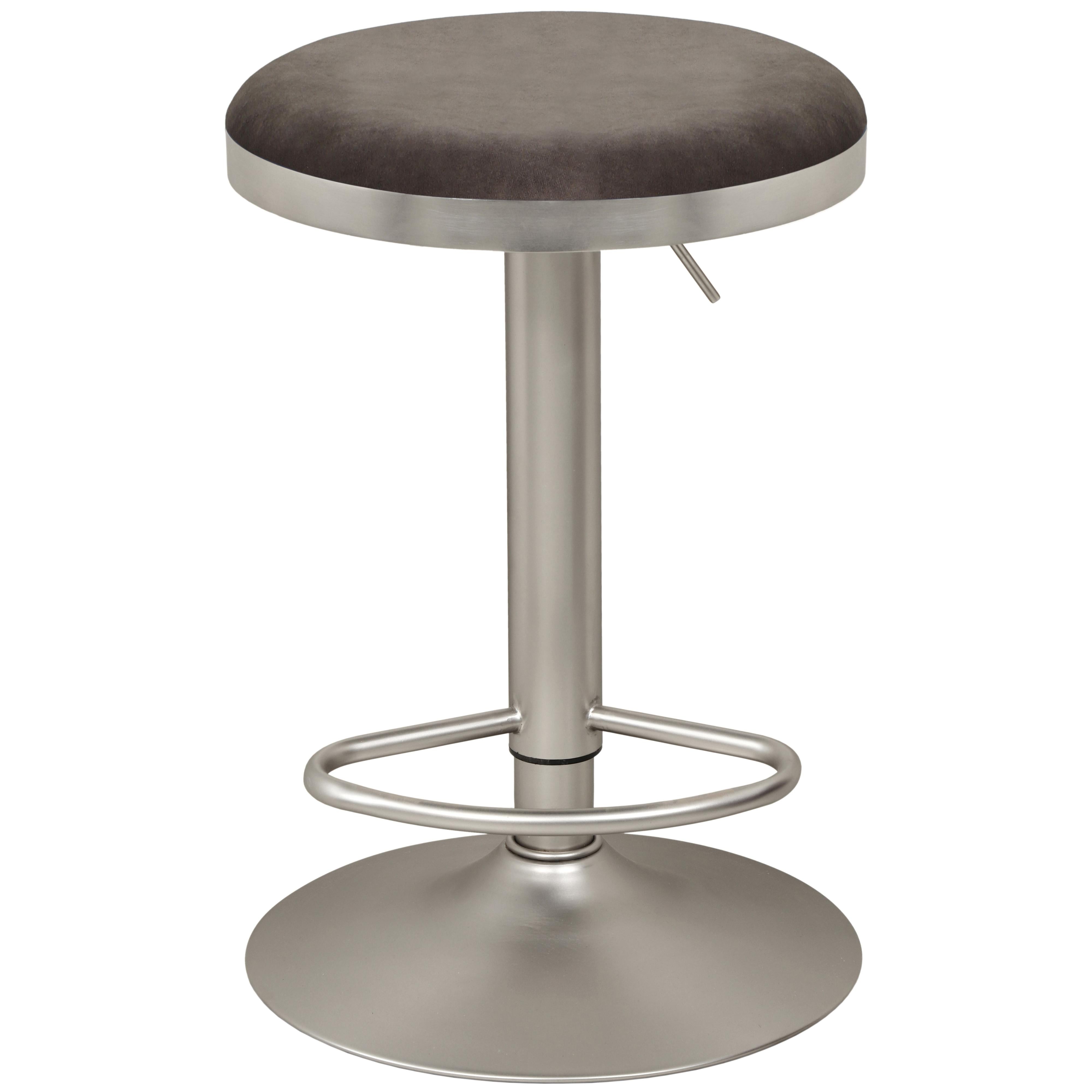 Meridian Brody Grey Velvet Adjustable Stool