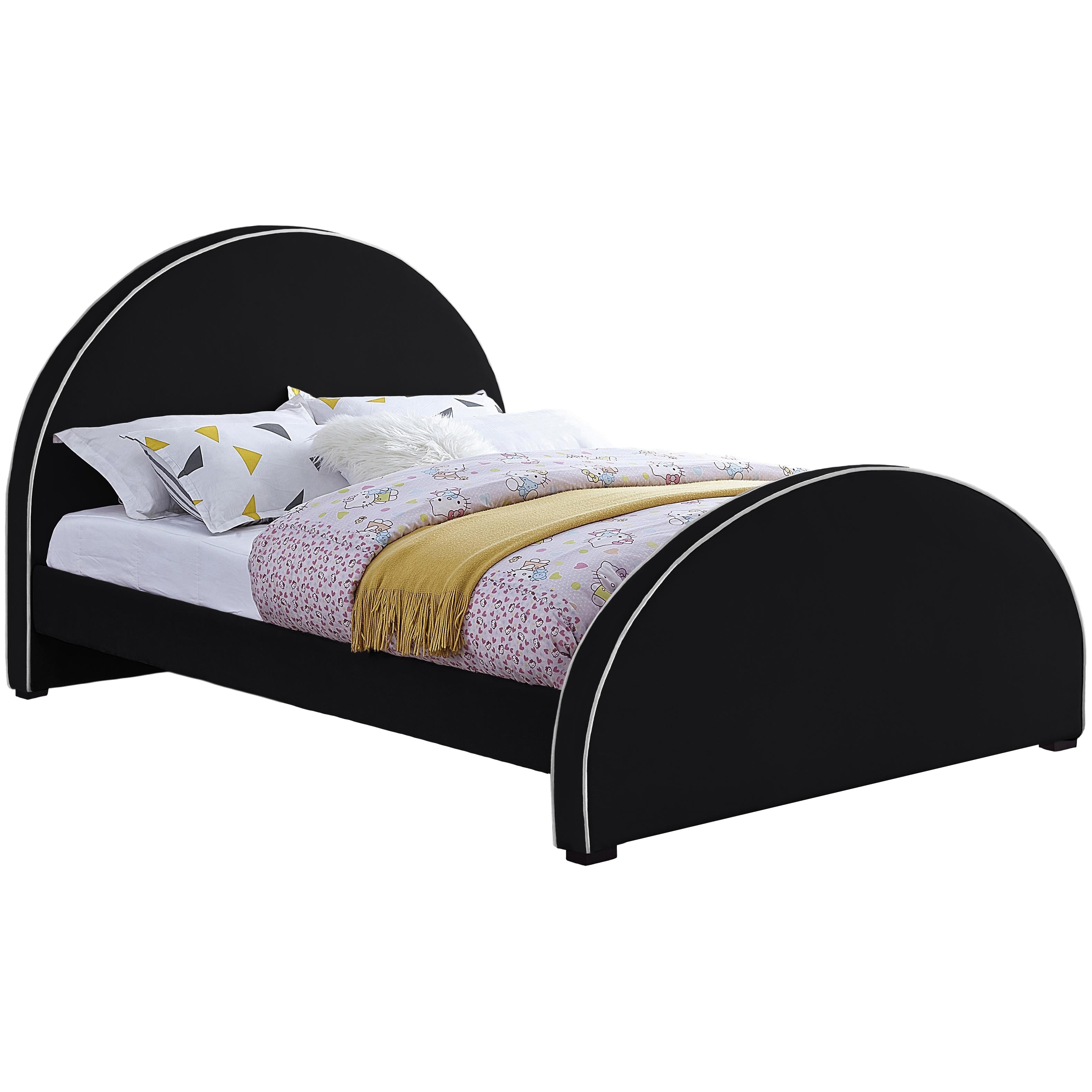 Meridian Brody Black Velvet Full Bed