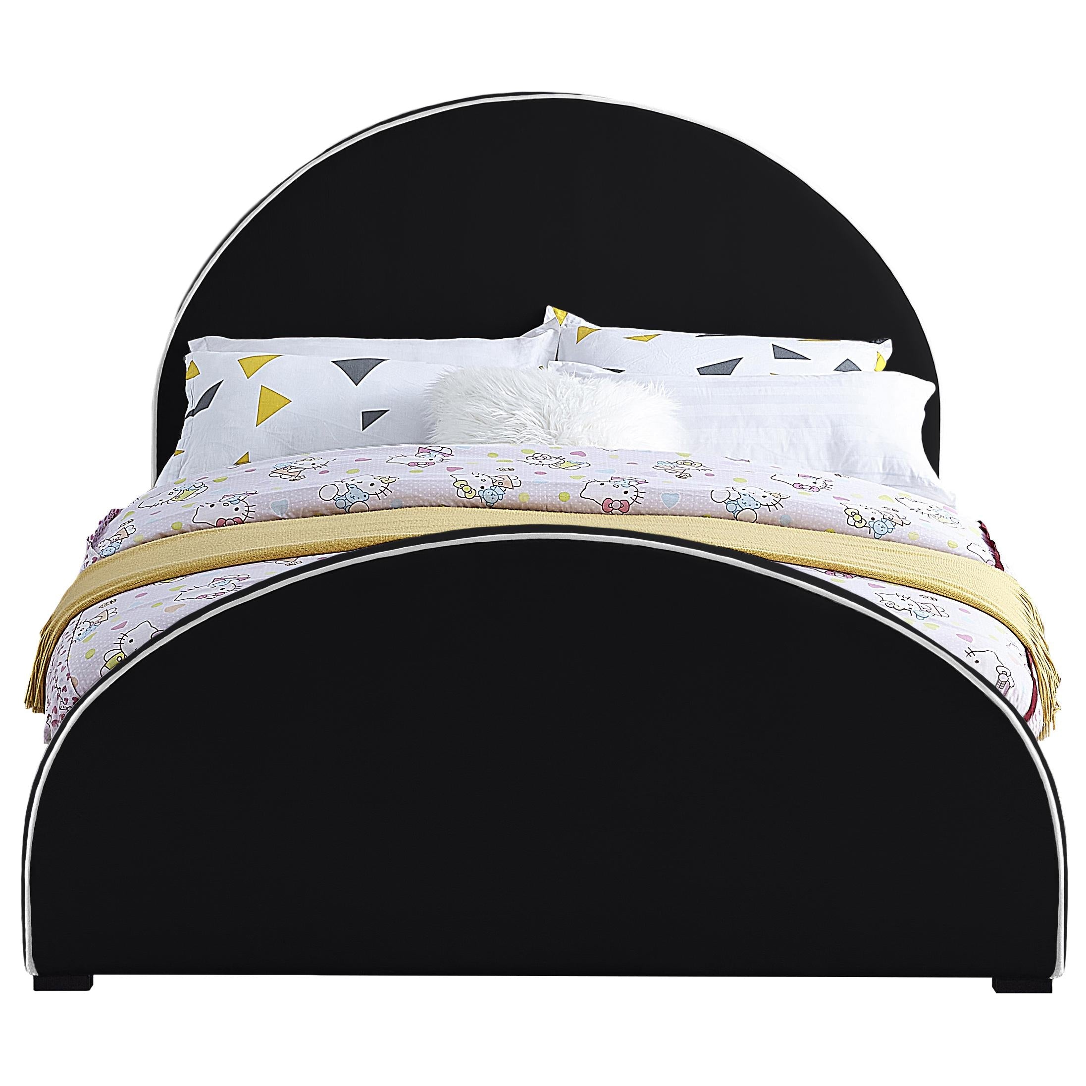 Meridian Brody Black Velvet Full Bed