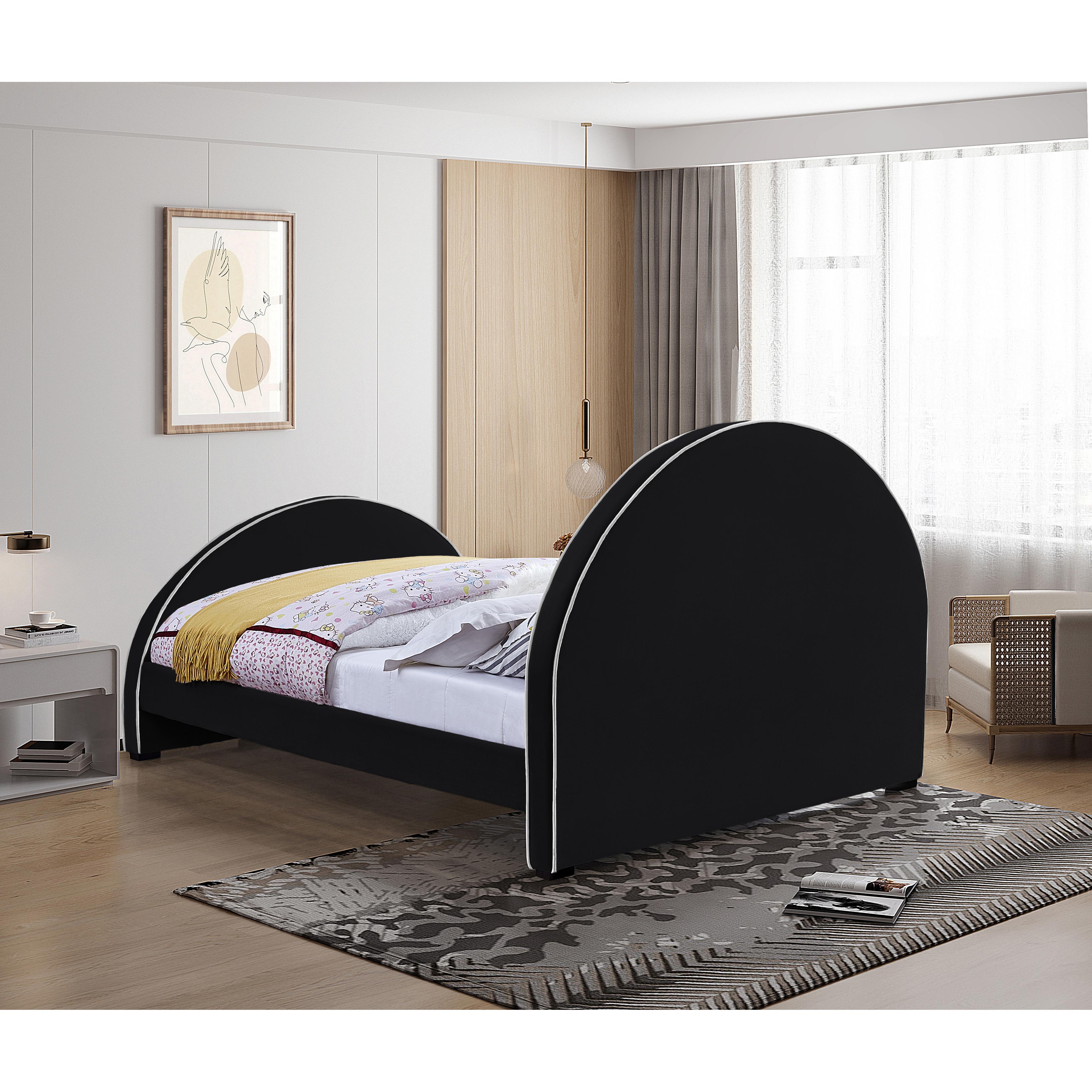 Meridian Brody Black Velvet King Bed