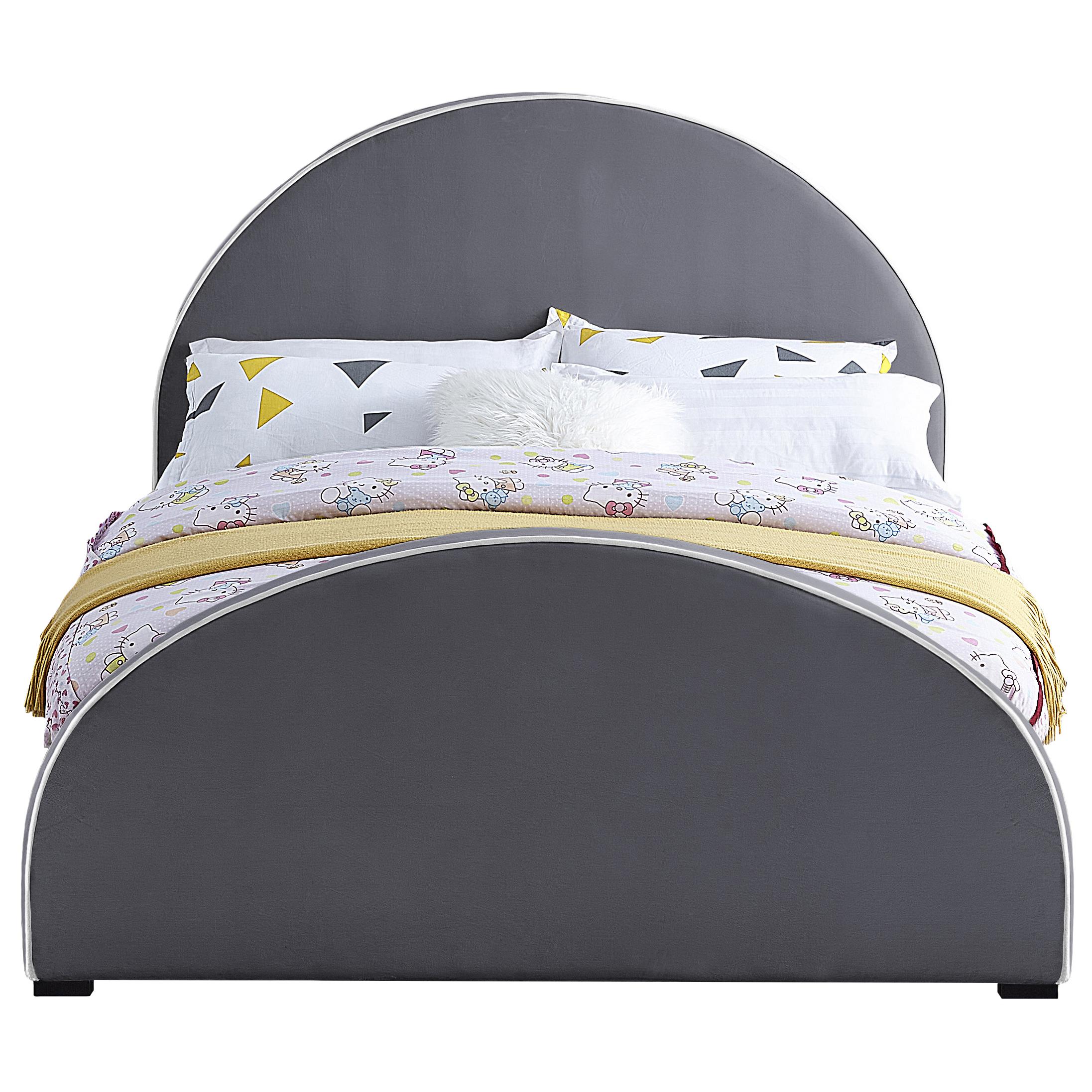 Meridian Brody Grey Velvet Full Bed