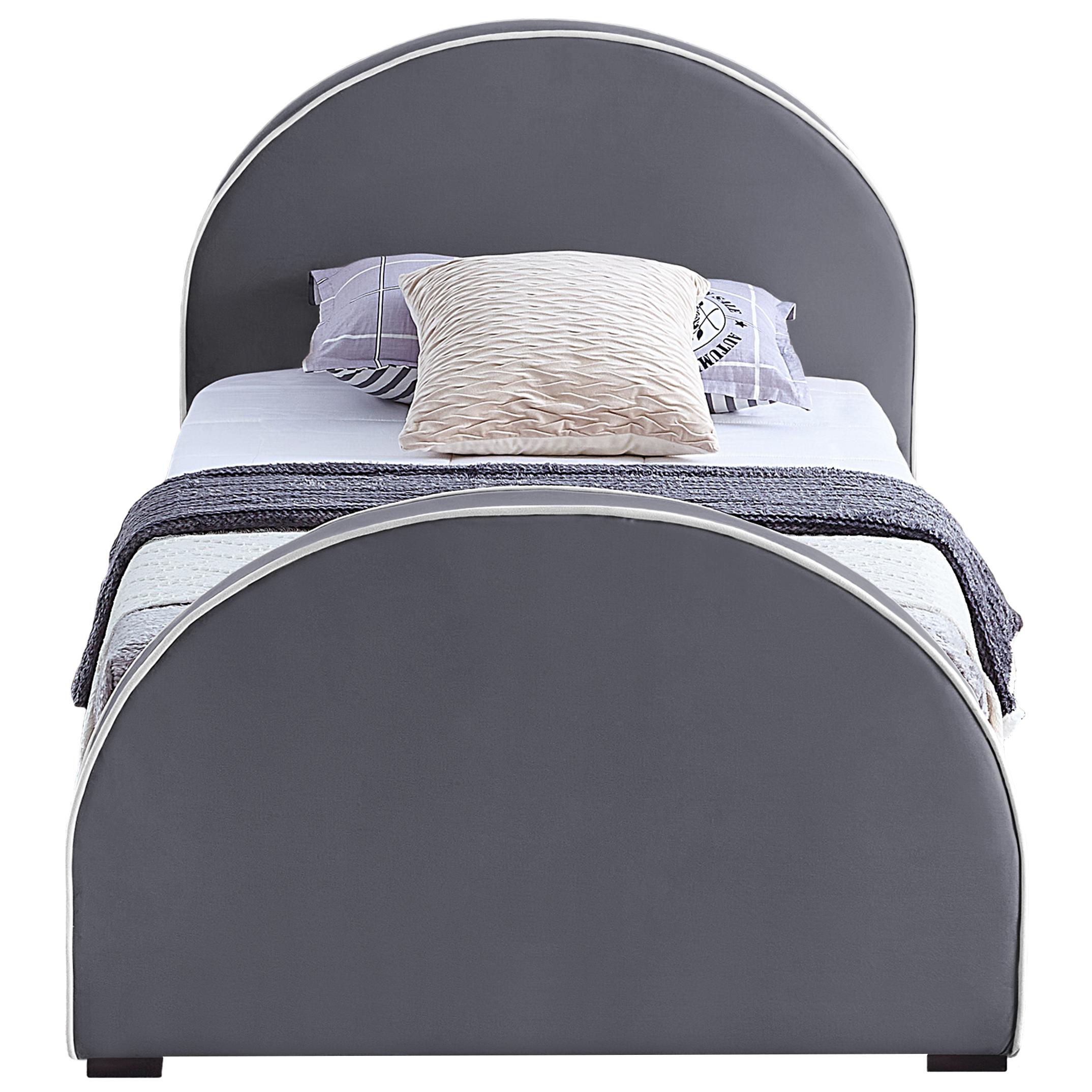 Meridian Brody Grey Velvet Twin Bed