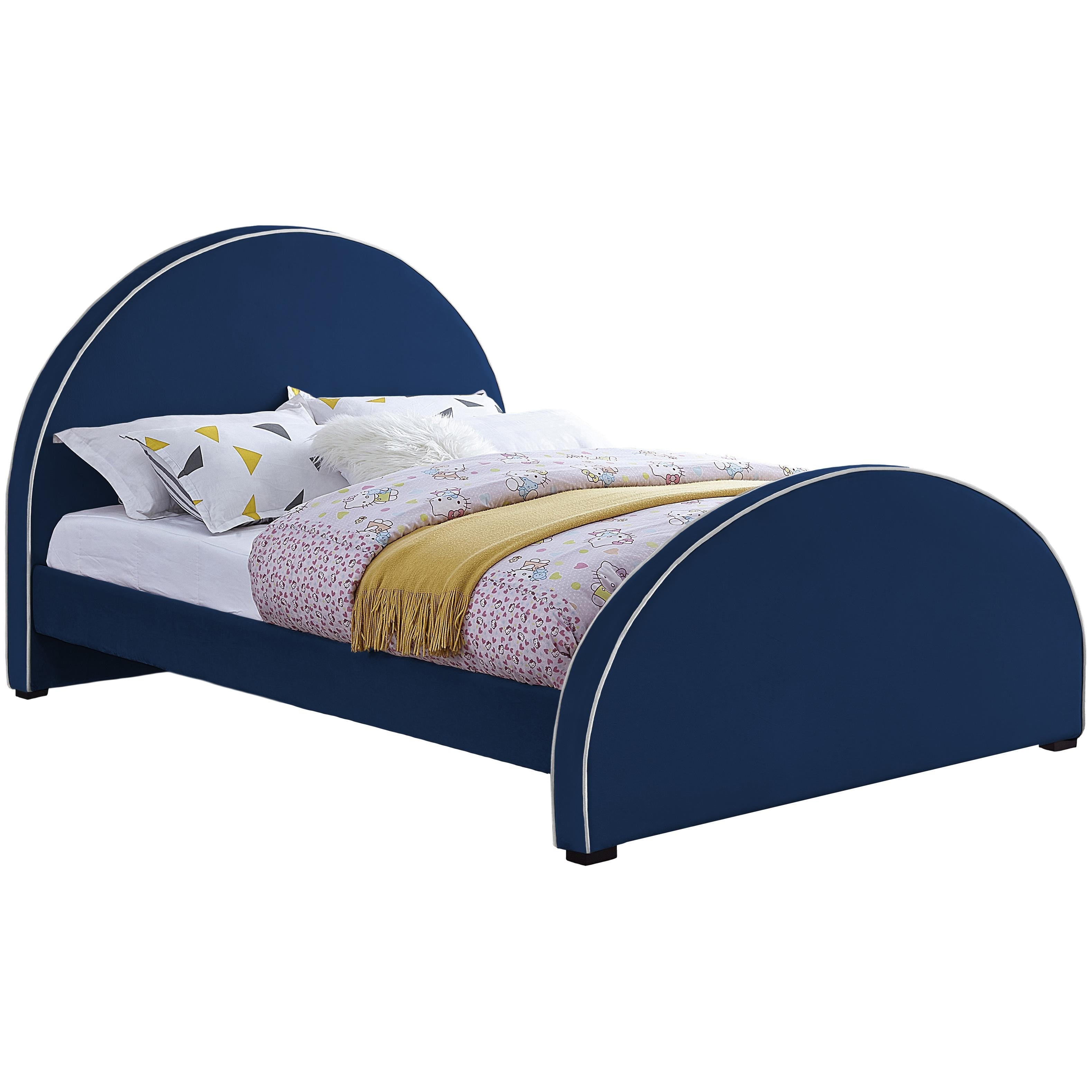 Meridian Brody Navy Velvet Full Bed