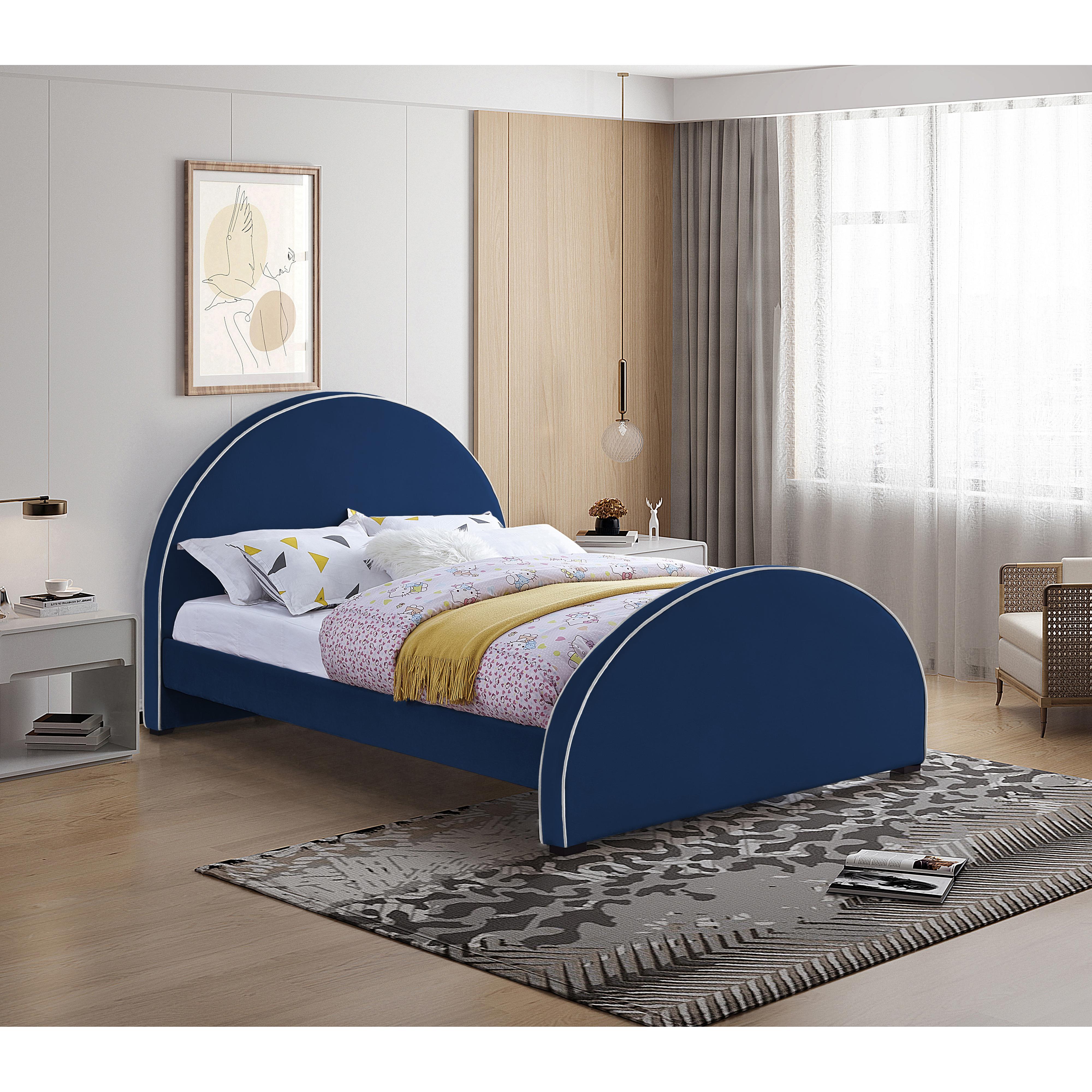 Meridian Brody Navy Velvet Full Bed