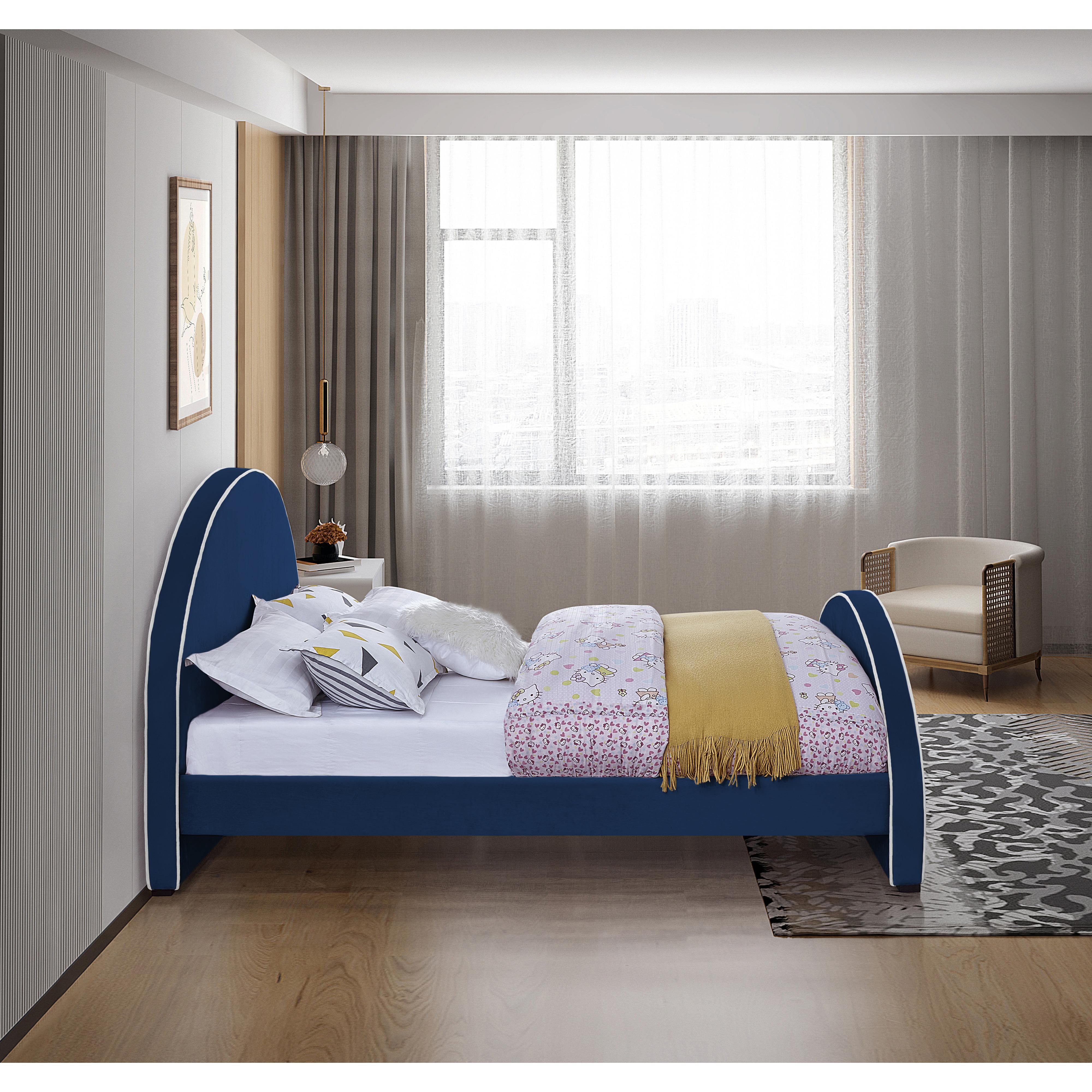 Meridian Brody Navy Velvet Full Bed