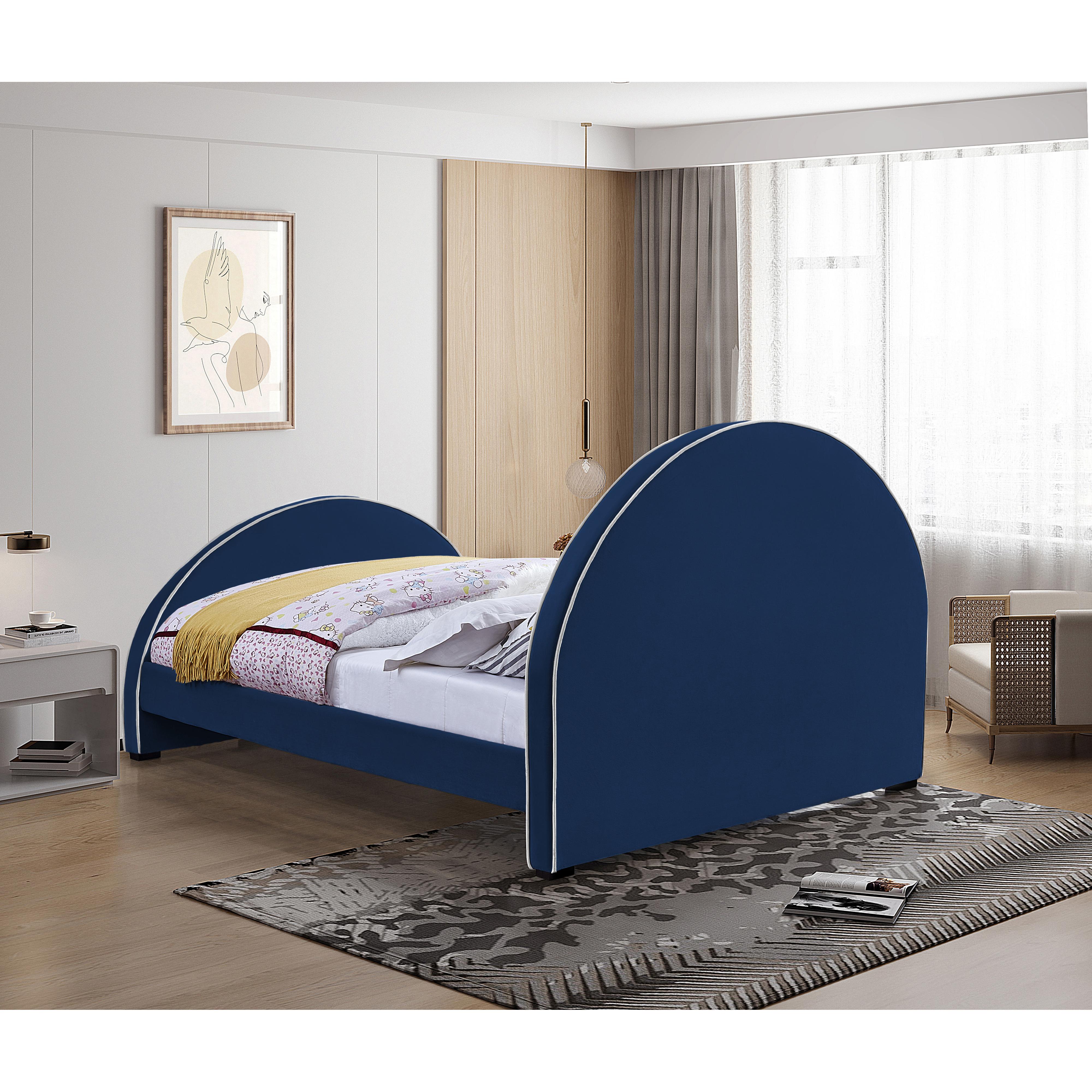 Meridian Brody Navy Velvet King Bed