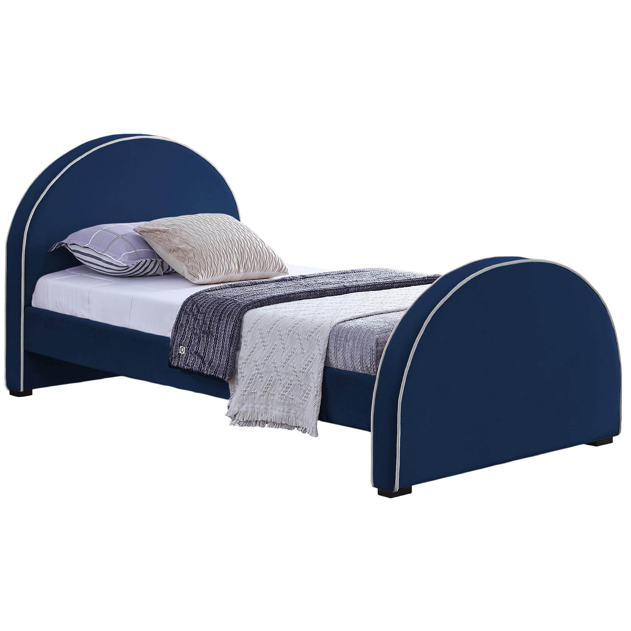 Meridian Brody Navy Velvet Twin Bed