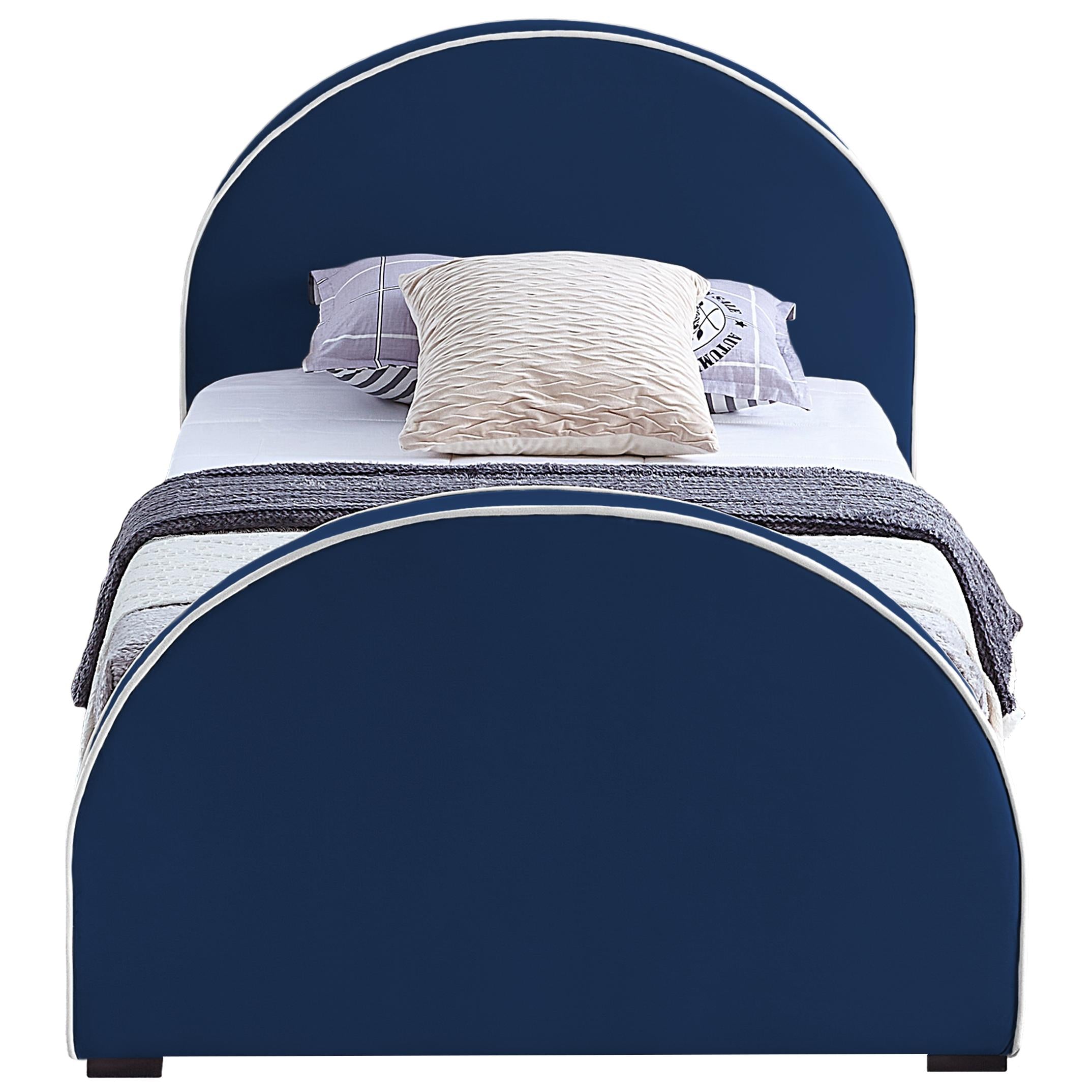 Meridian Brody Navy Velvet Twin Bed