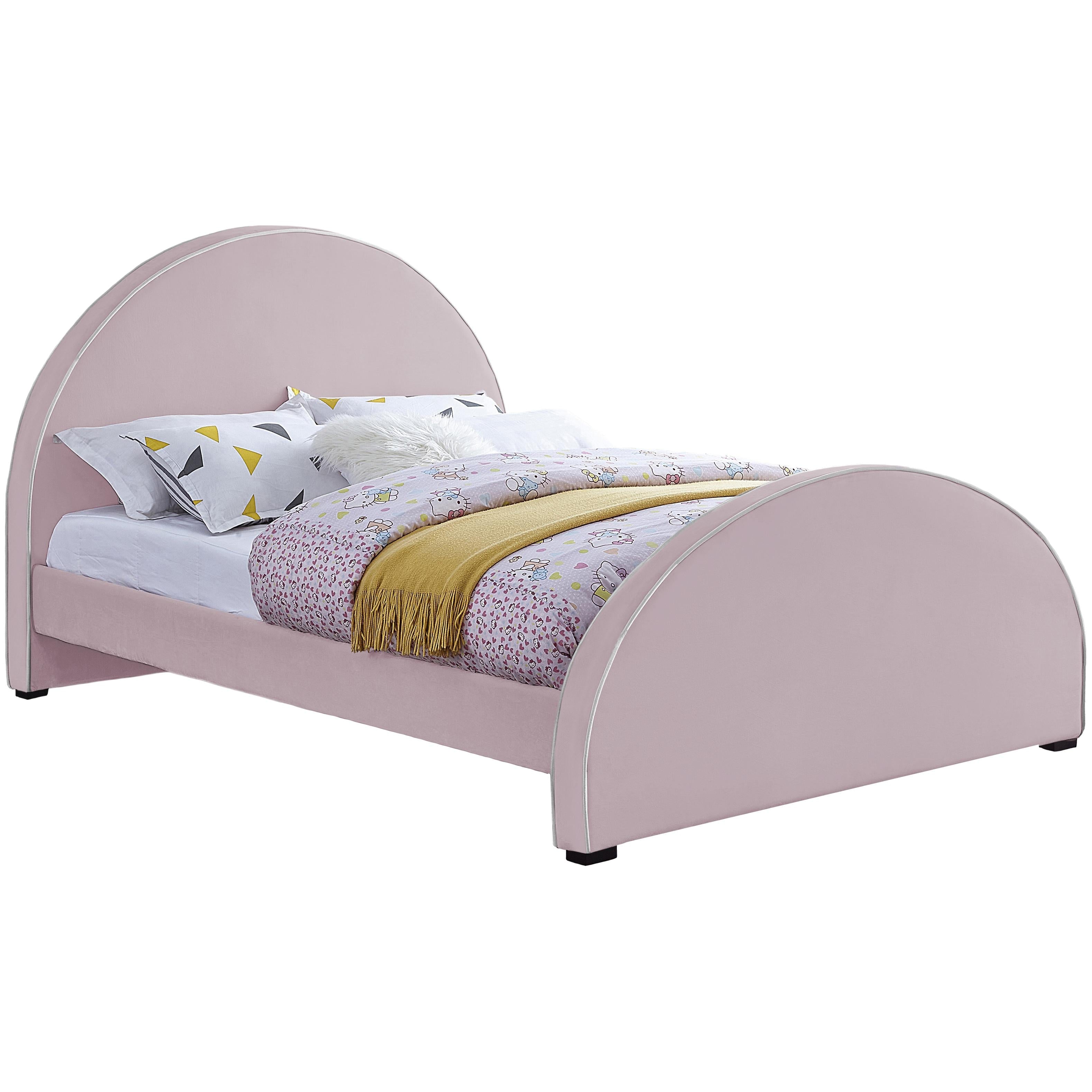 Meridian Brody Pink Velvet Full Bed