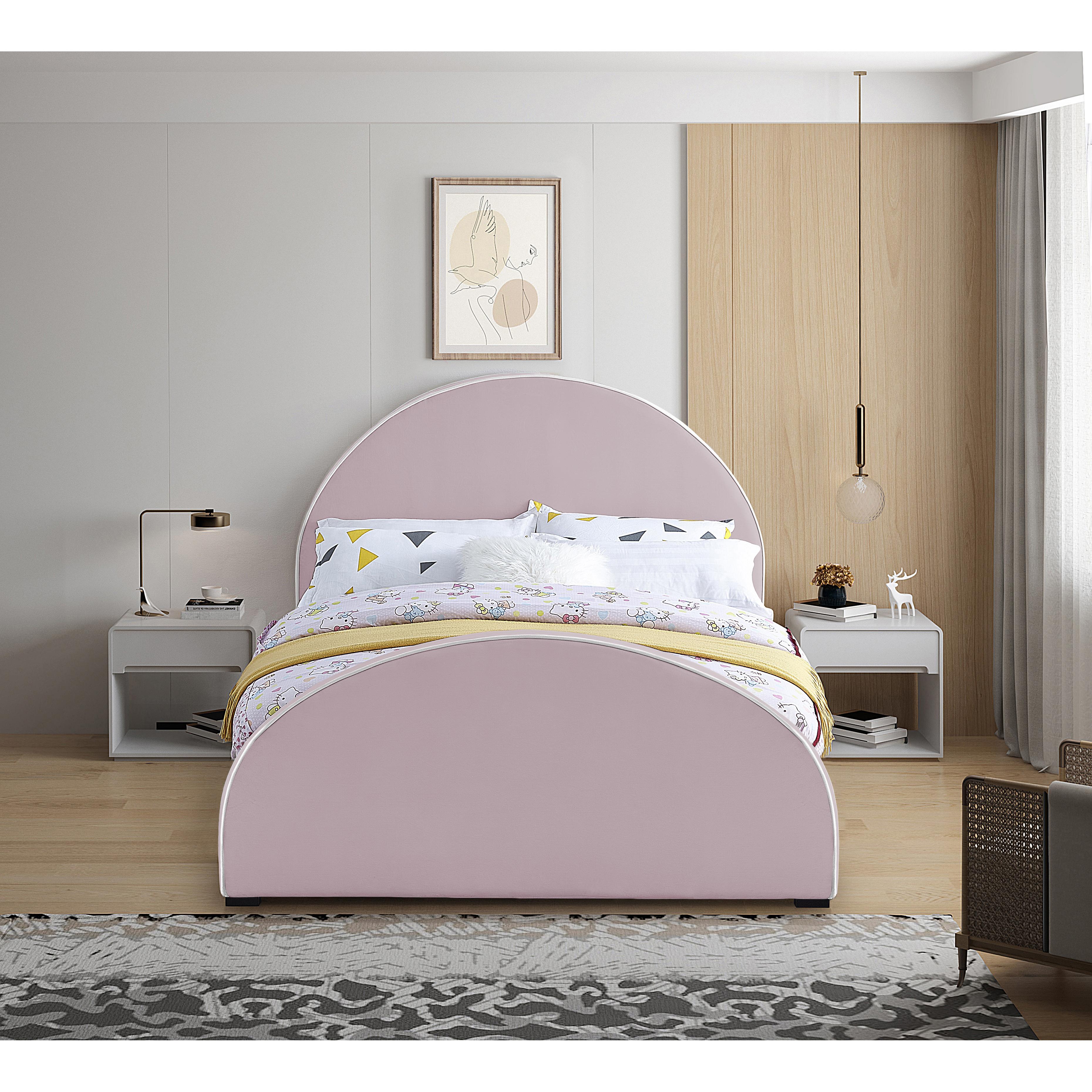 Meridian Brody Pink Velvet Full Bed