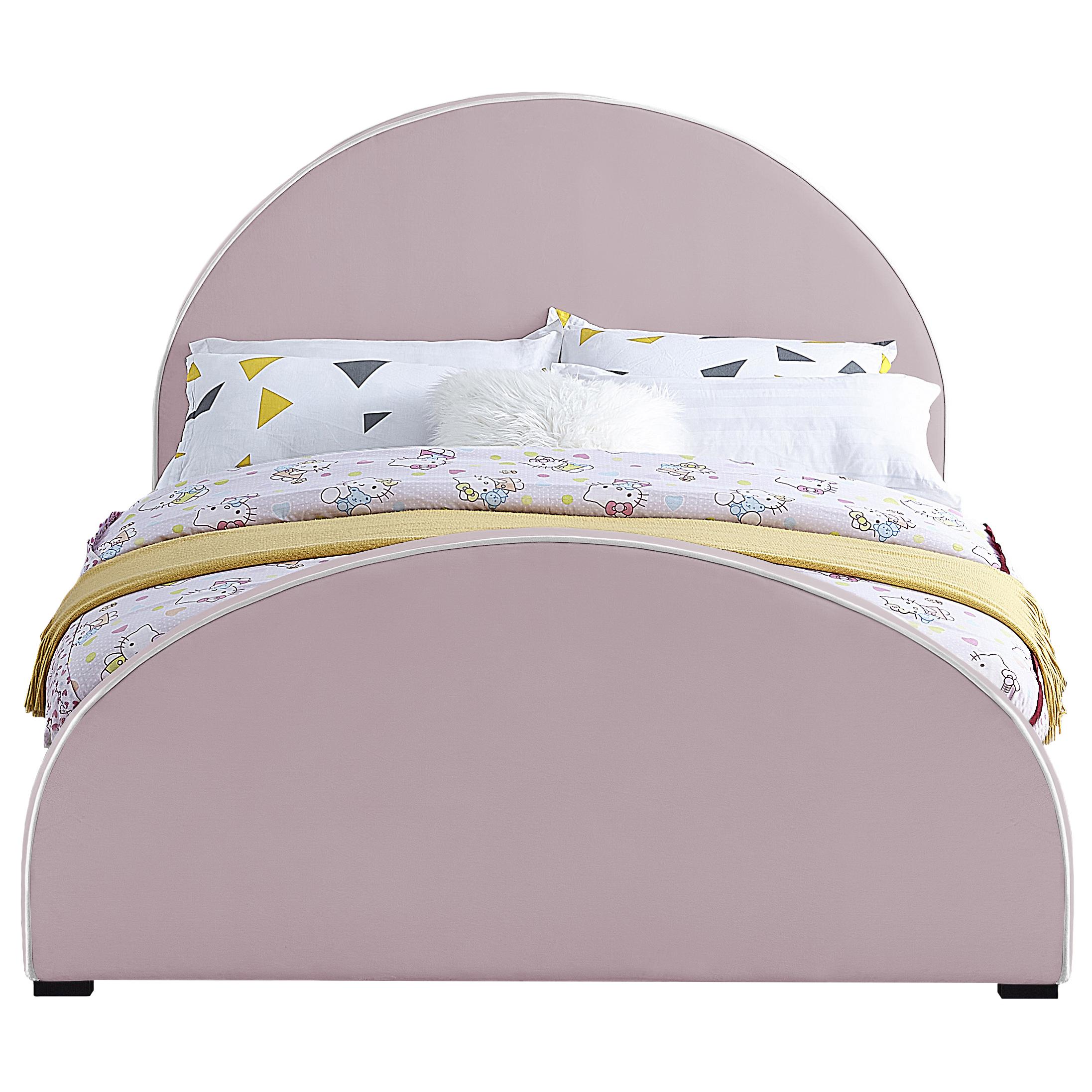 Meridian Brody Pink Velvet King Bed