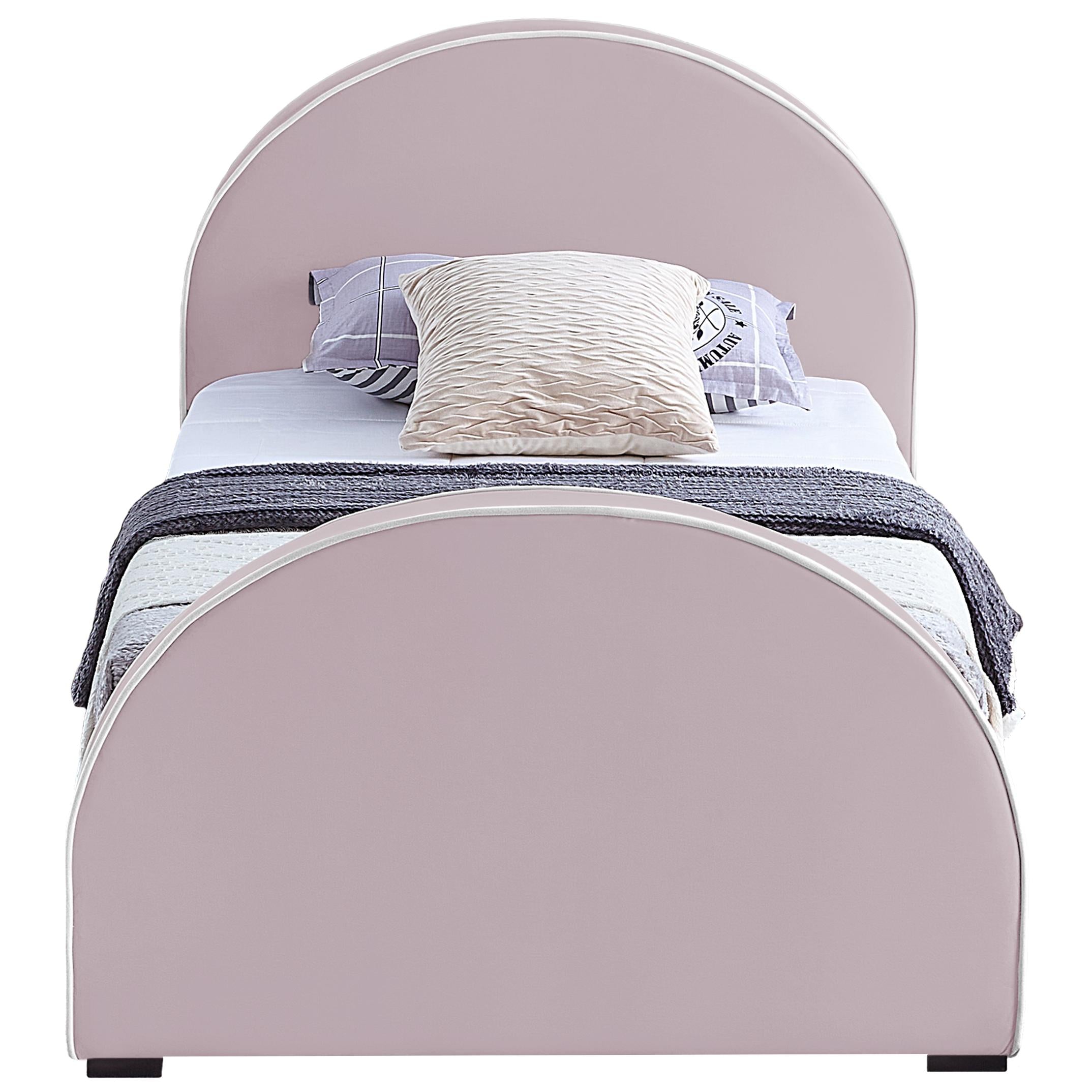 Meridian Brody Pink Velvet Twin Bed