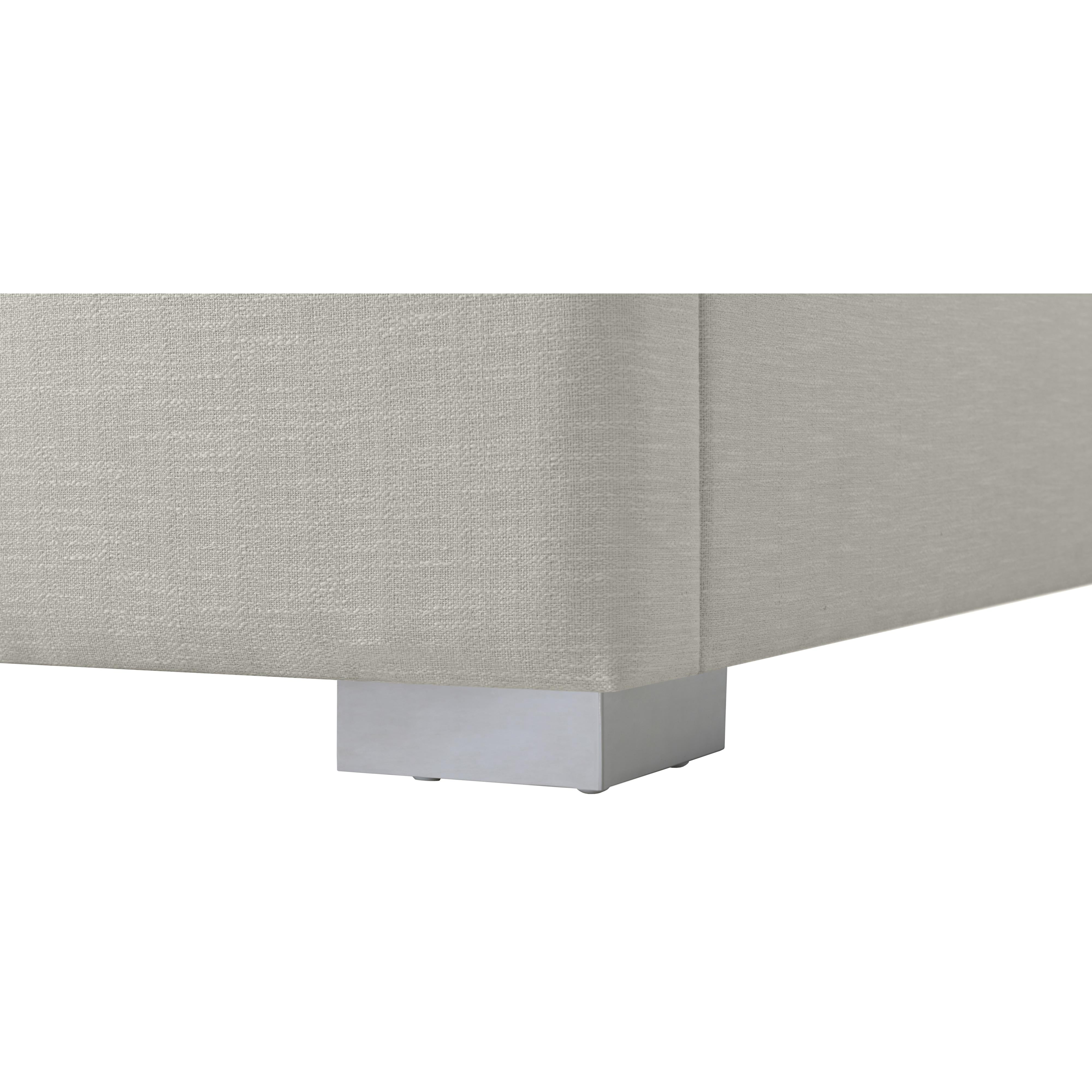 Meridian Royce Beige Linen Textured Fabric Full Bed (3 Boxes)