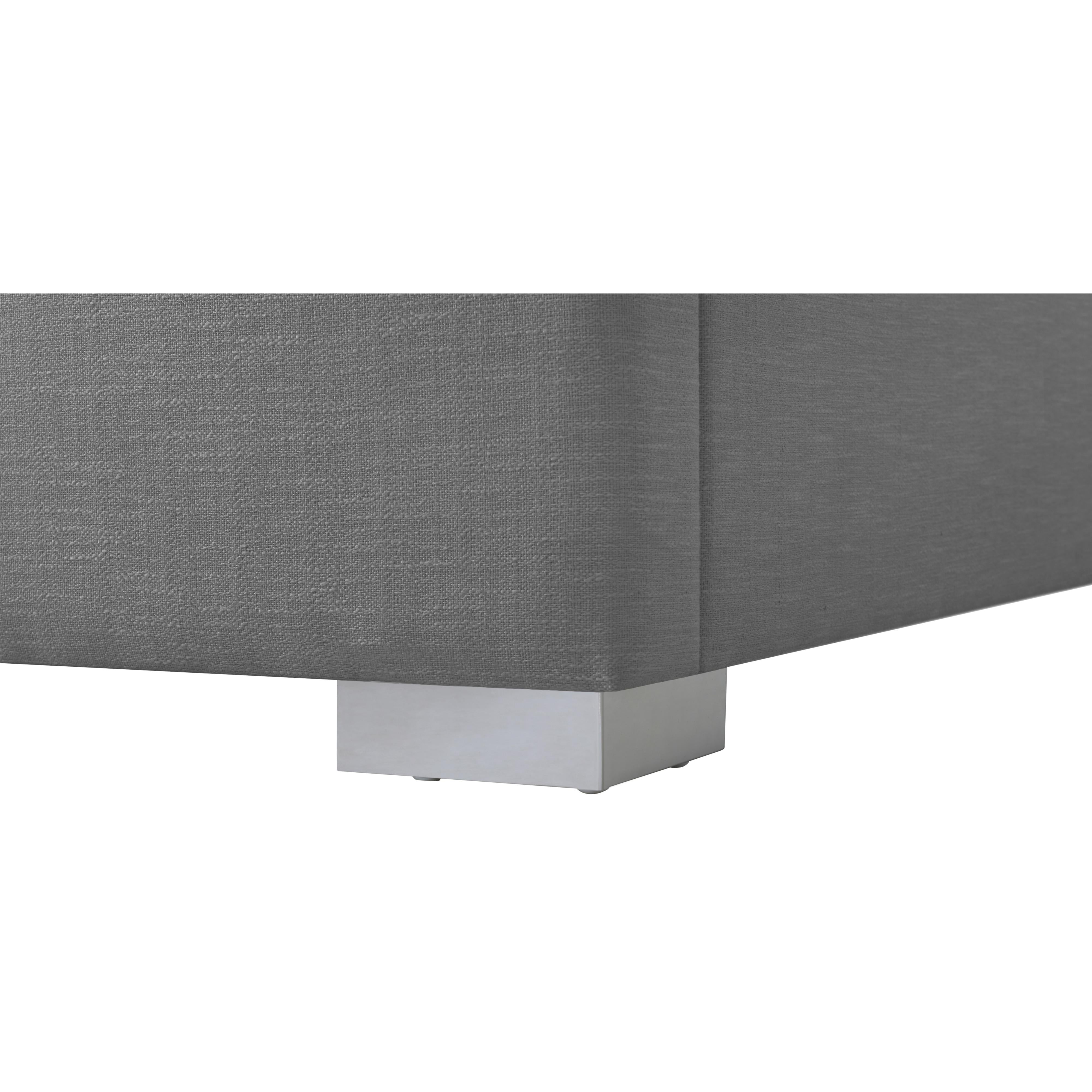 Meridian Royce Grey Linen Textured Fabric Full Bed (3 Boxes)