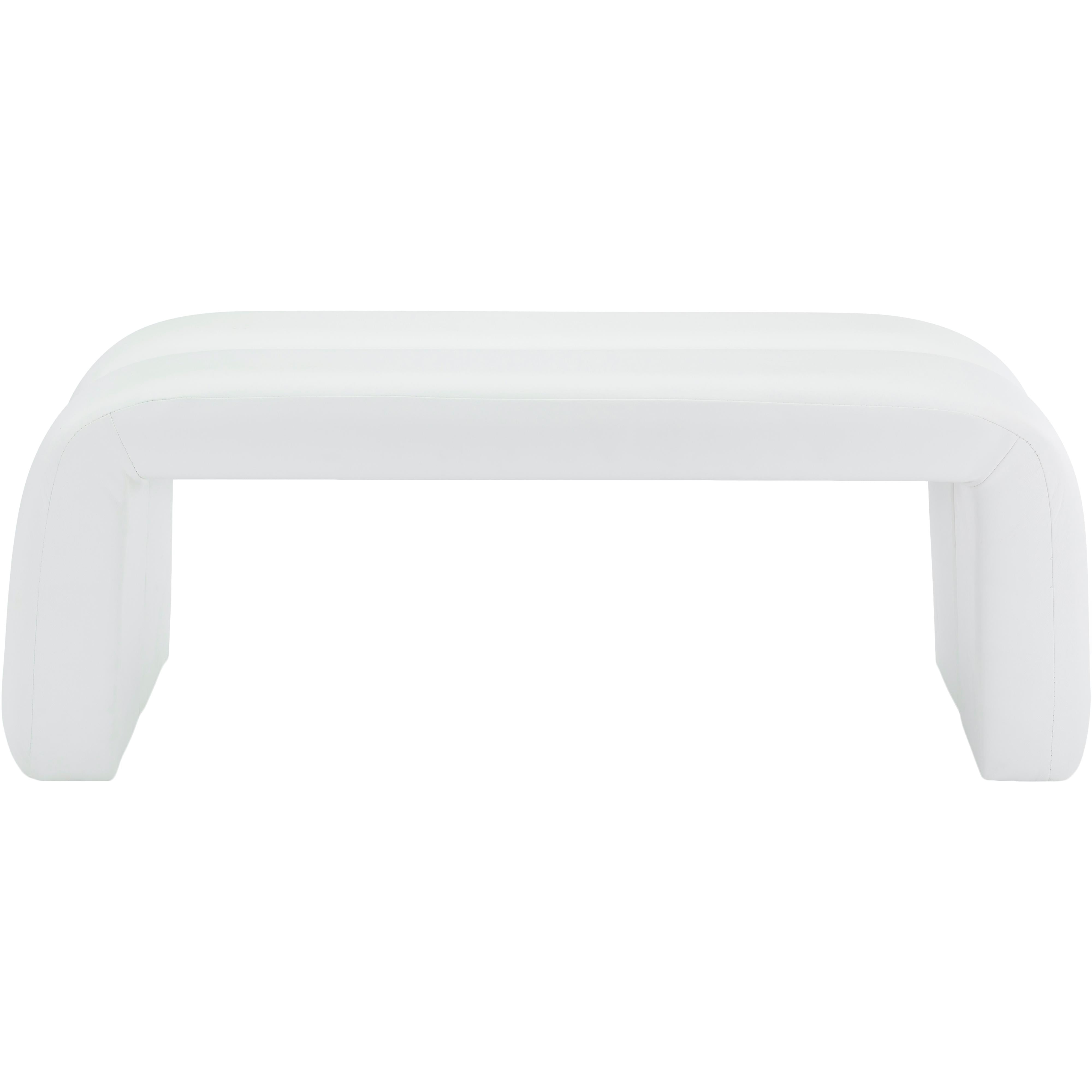 Meridian Arc White Vegan Leather Bench