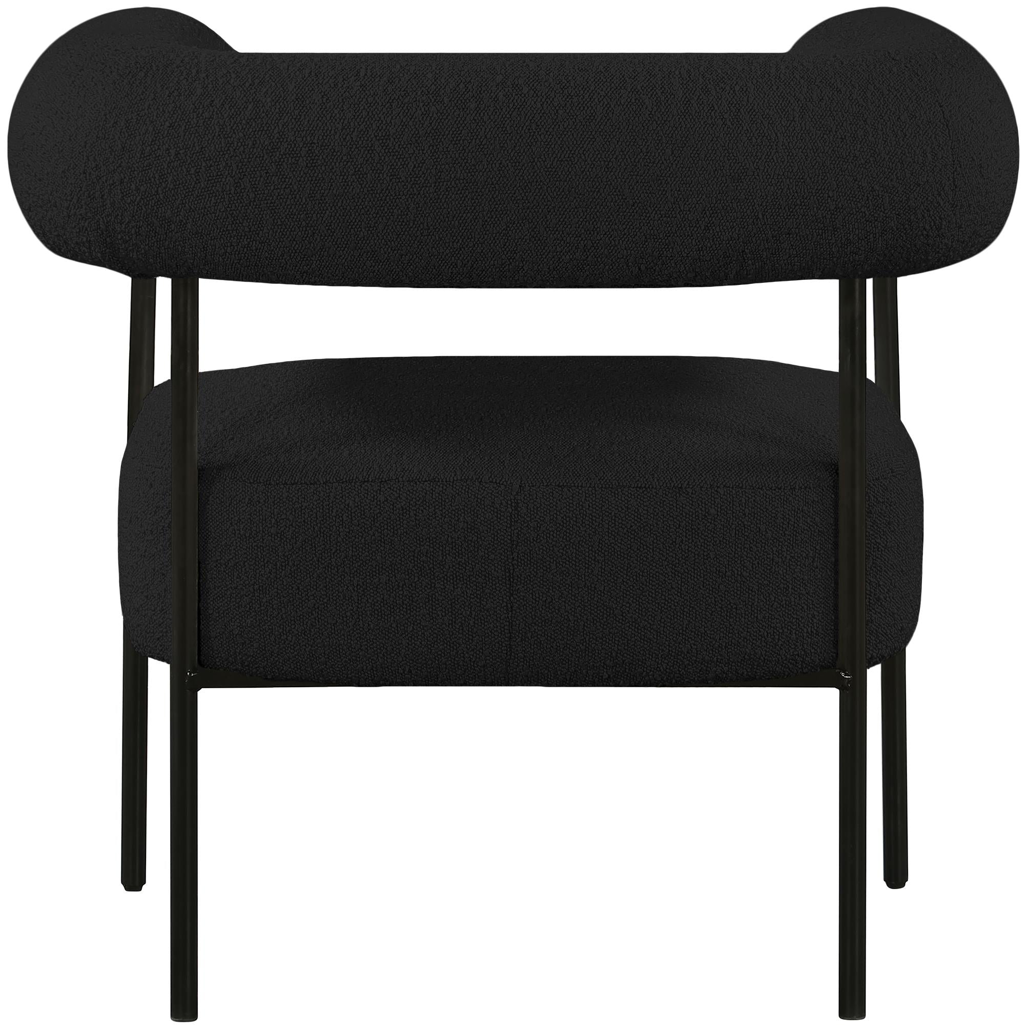 Meridian Blake Black Boucle Fabric Accent Chair