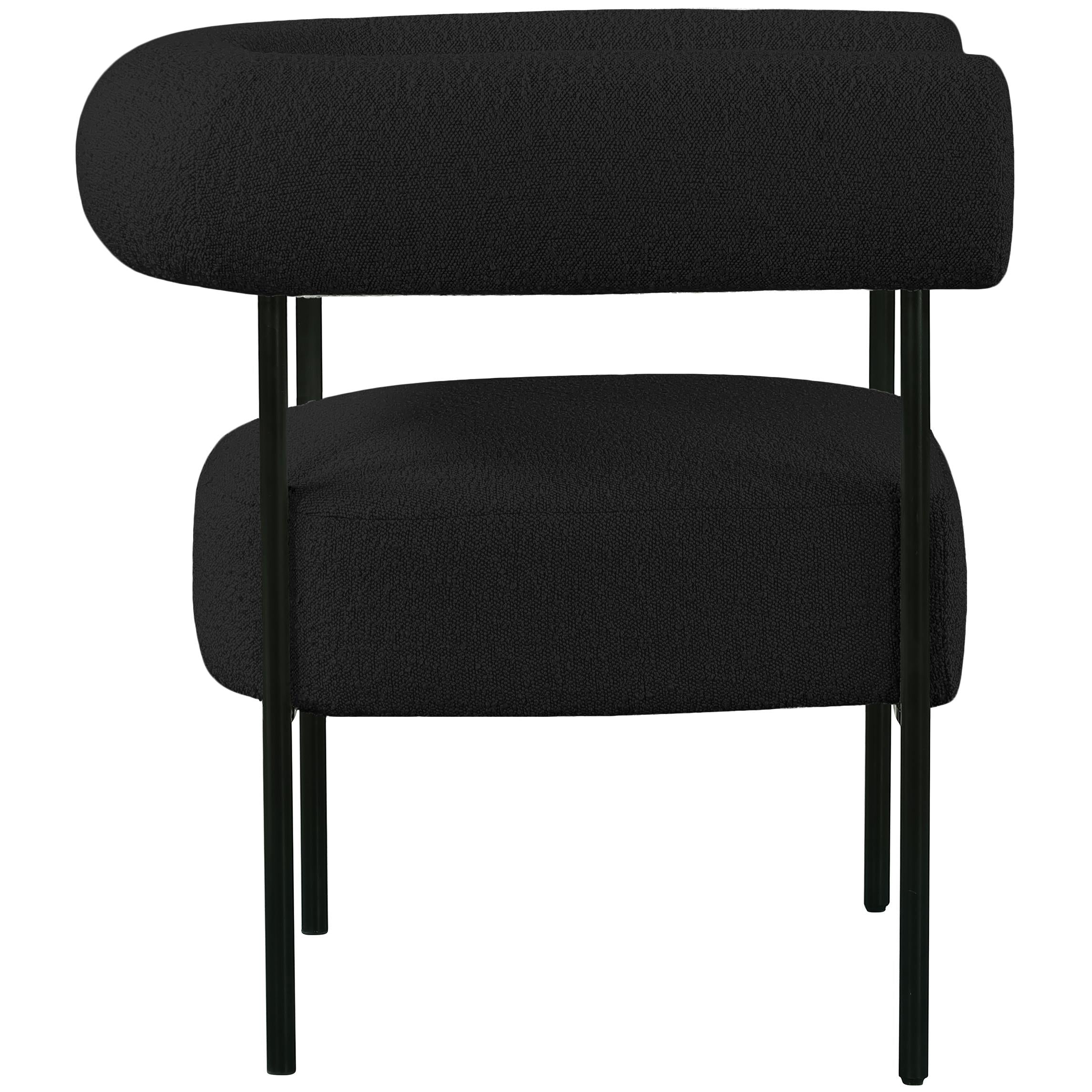 Meridian Blake Black Boucle Fabric Accent Chair