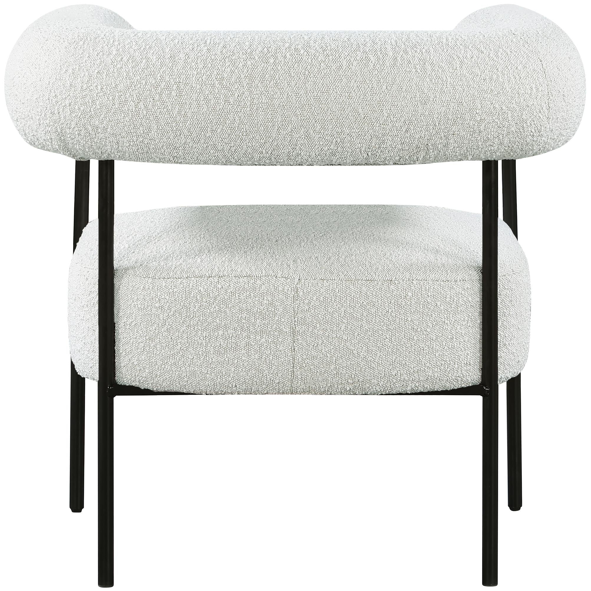 Meridian Blake Cream Boucle Fabric Accent Chair