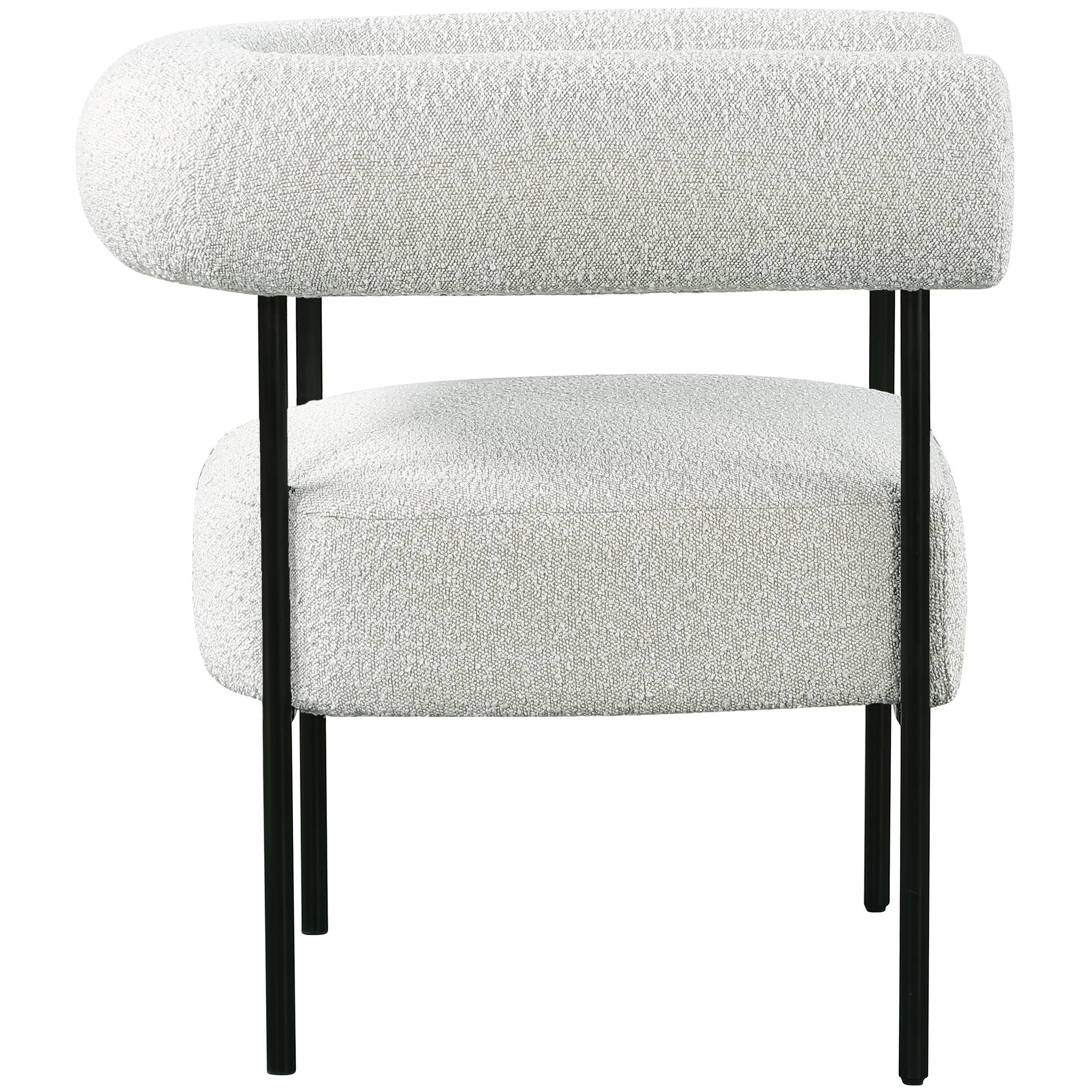 Meridian Blake Cream Boucle Fabric Accent Chair