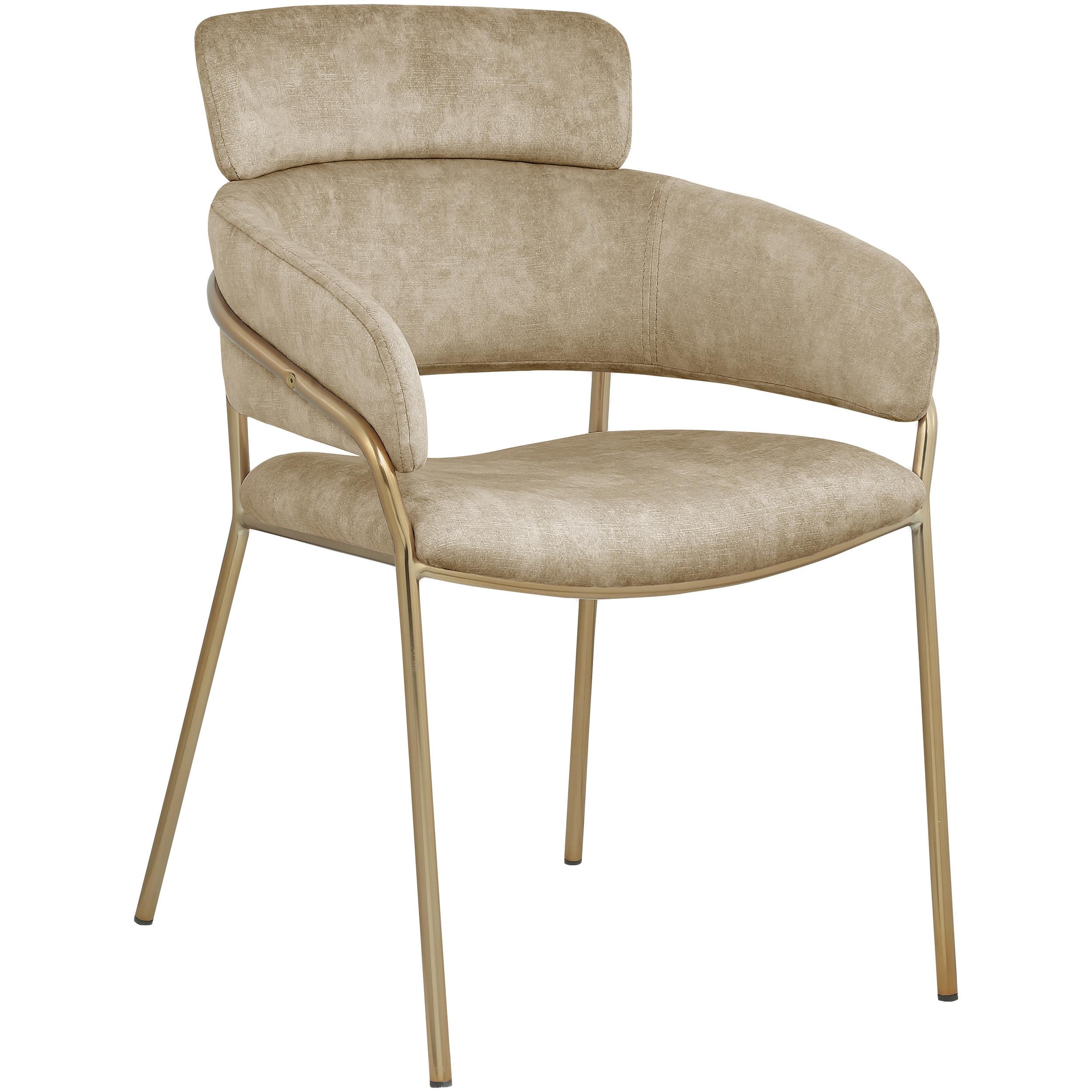 Meridian Yara Beige Velvet Dining Chair